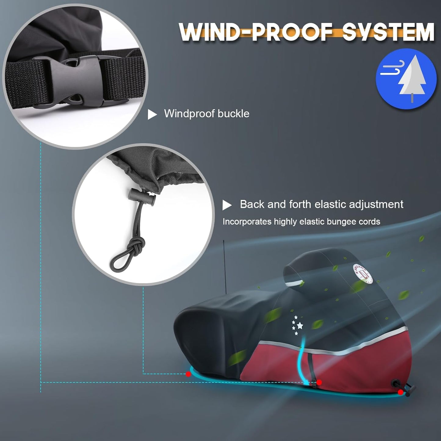 Motorcycle Cover Storage for Touring Models Harley Davidson Road King,Road Glide,Street Glide, Electra Glide,Heritage Classic,Low Rider-ST,and Most Motorcycles RED