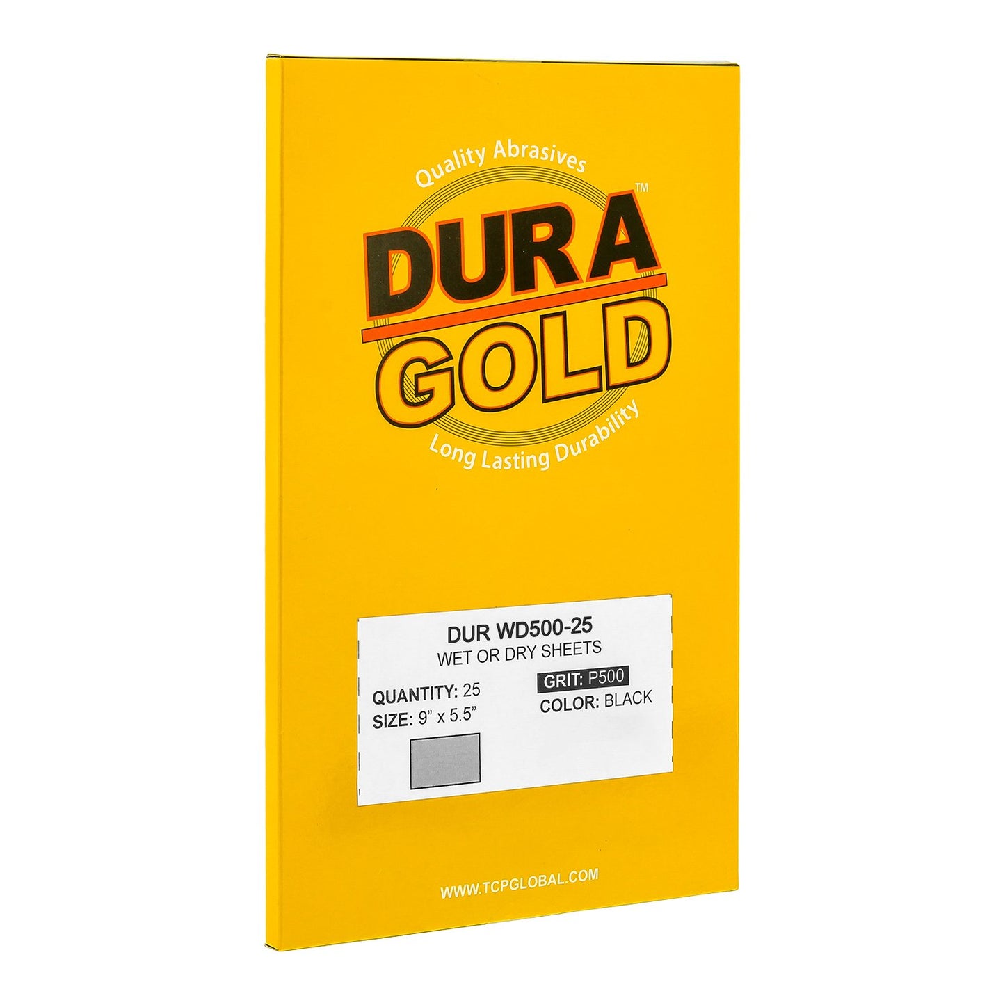 Dura-Gold Premium 500 Grit Wet or Dry Sandpaper Sheets, 5-1/2" x 9", Box of 25 - Car Color Sanding, Detailing, Polishing Automotive, Woodworking Wood Furniture, Metal Finishing, Hand Sand Block Sander