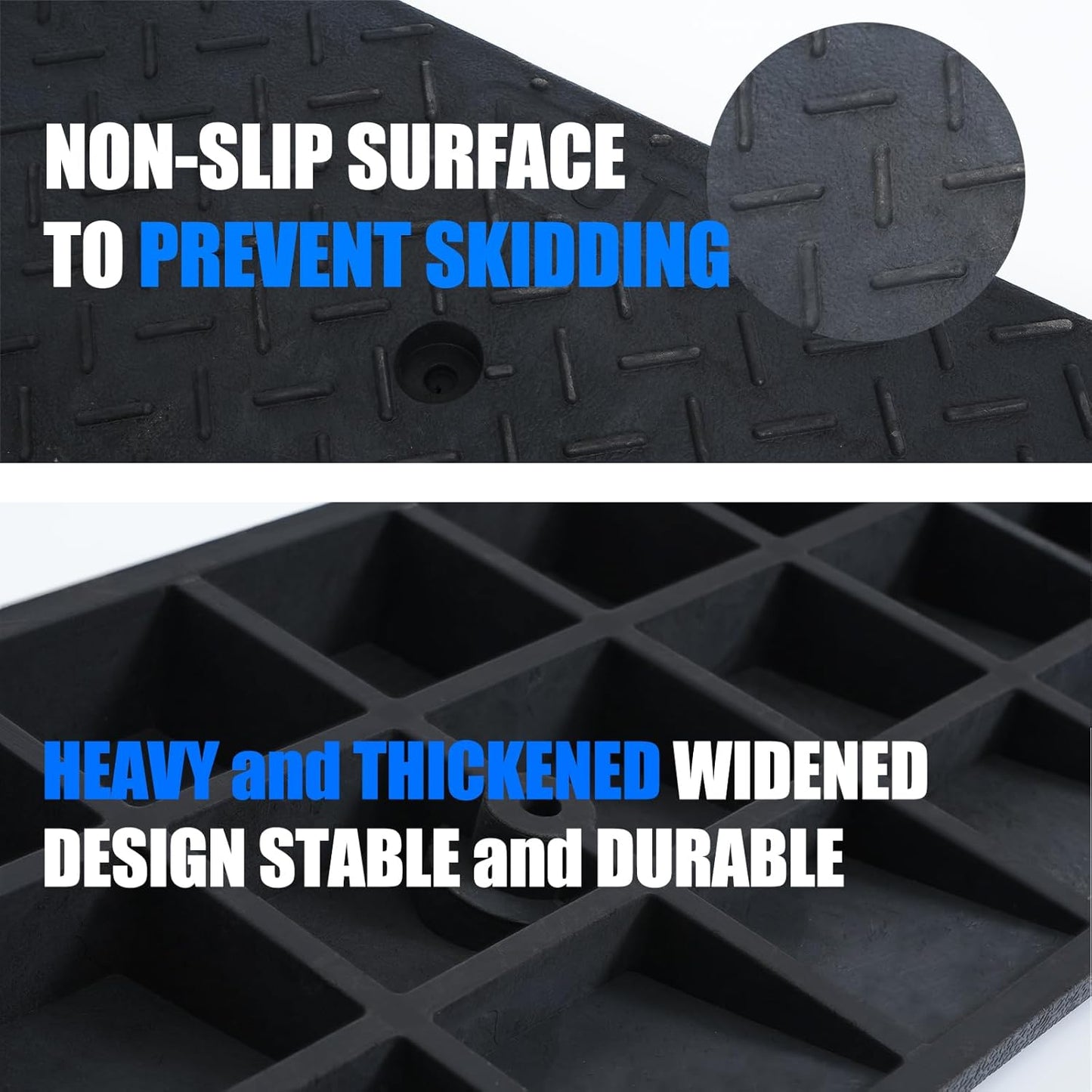 Heavy Duty Rubber Curb Ramps, 2'' Rise, 2 Pack, 6600 LBS/3T Capacity, for Driveway, Loading Dock, Bike, Vehicle, Warehouse, Sidewalk, Wheelchair