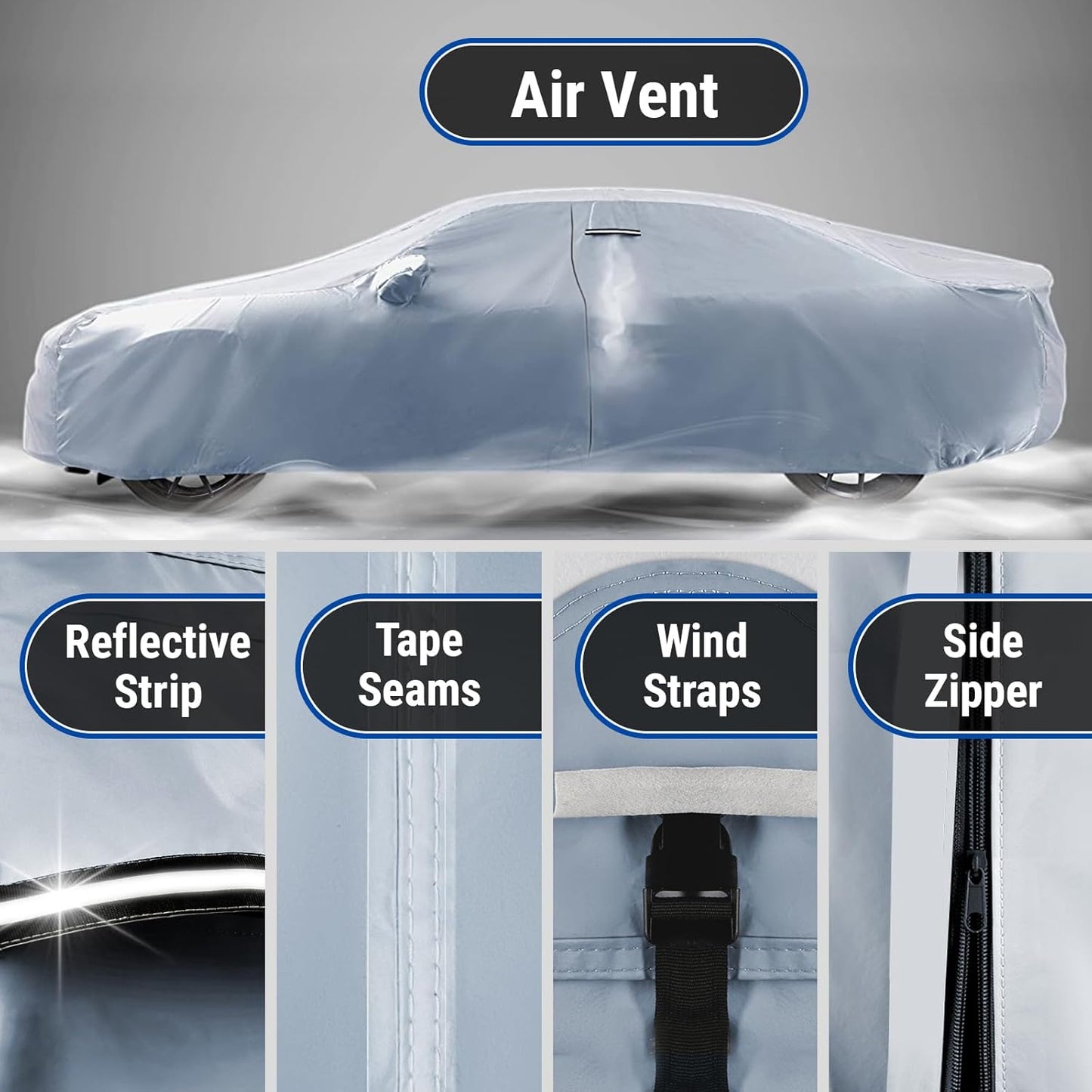 iCarCover Premium Car Cover for 2011-2021 Chevy Volt Heavy Duty Waterproof All Weather Automobiles Custom Fit Indoor Outdoor UV Snow Protection Covers with Straps and Bag