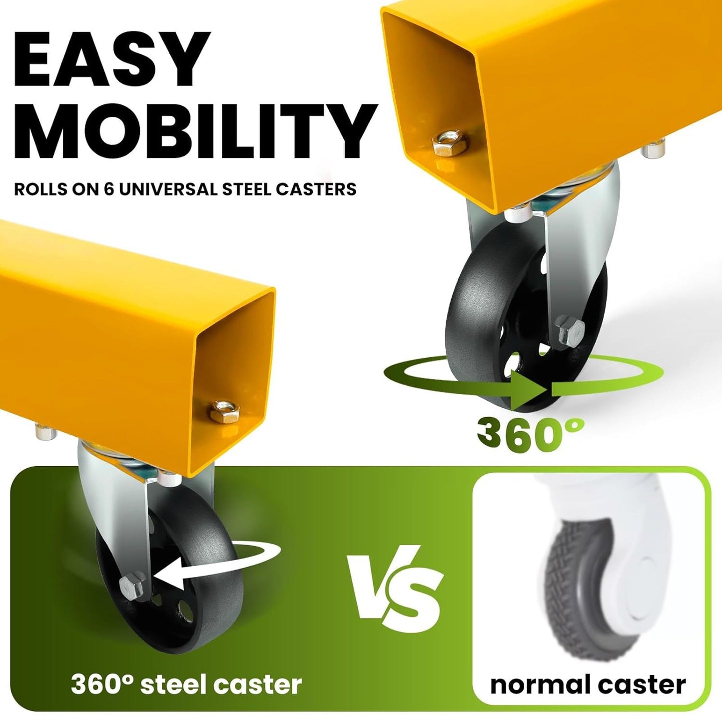 2-Ton Engine Hoist Cherry Picker with Engine Leveler, 4400 Lbs Folding Hydraulic Workshop Crane Lift with 6 Swivel Wheels and Telescopic Boom, Heavy-Duty Crane for Garage, Automotive Repair (Yellow)