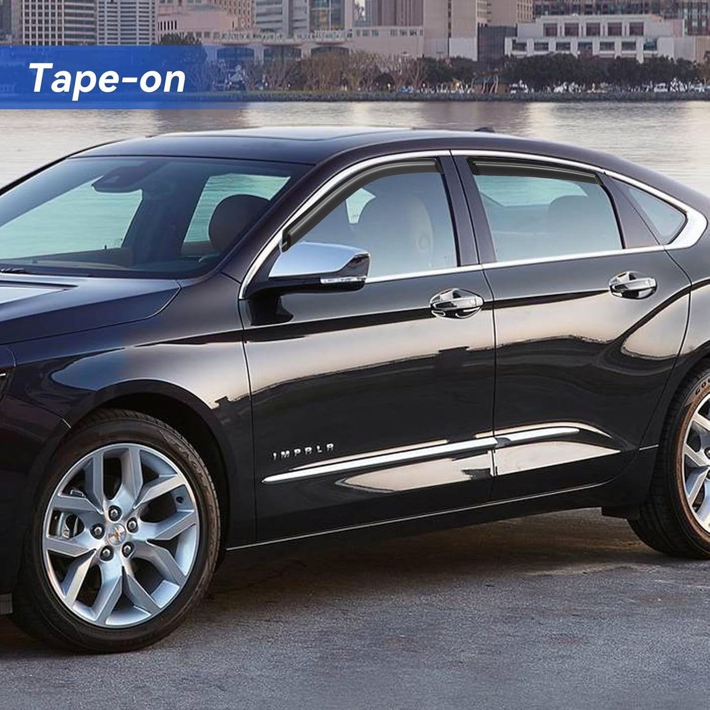 Window Visors Rain Guards for 2014-2020 Chevy Impala, Out-Channel Window Vent Wind Deflectors Visors Shades for 14-20 Impala