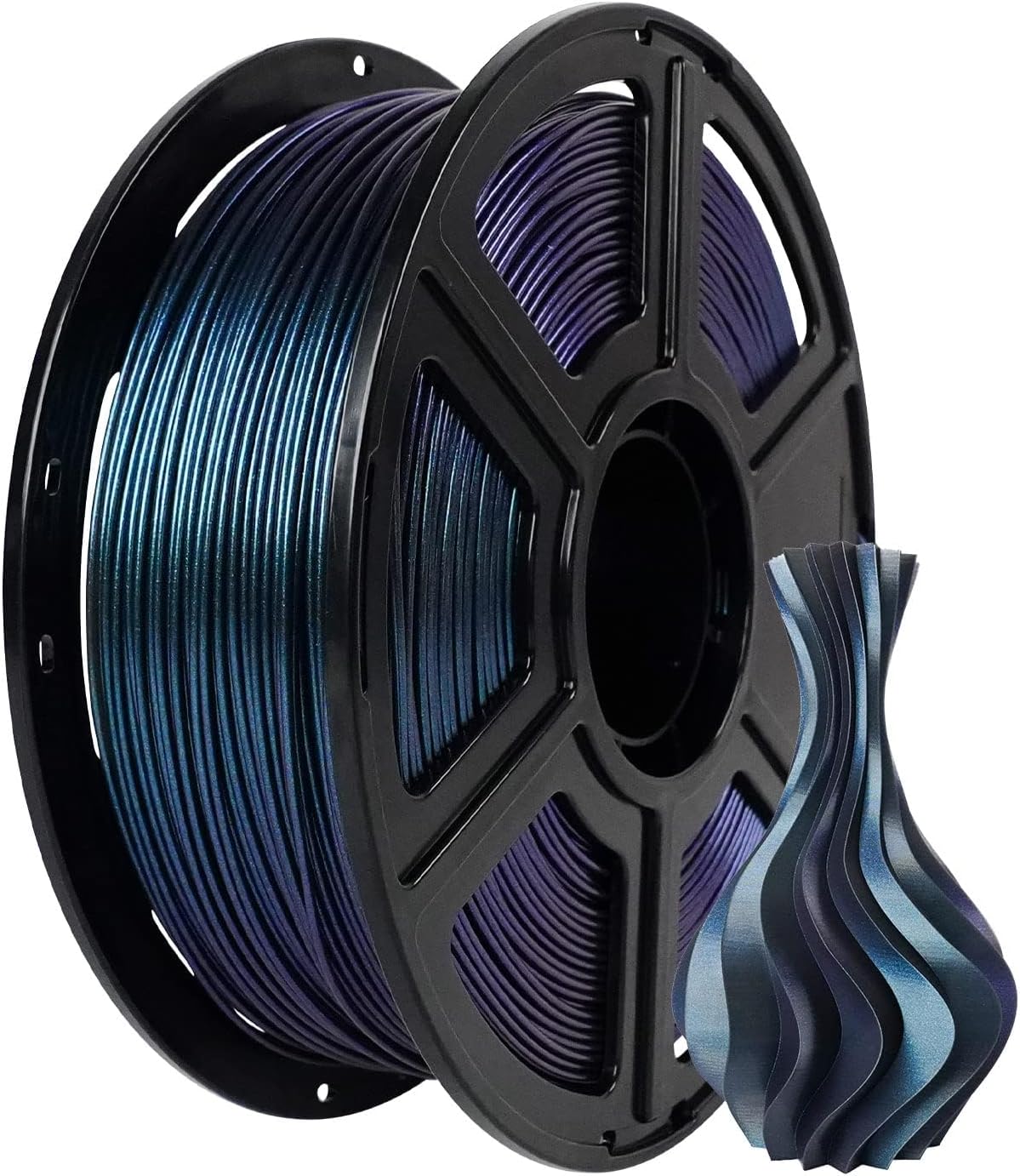 FLASHFORGE PLA Filament 1.75mm +/- 0.02mm Burnt Titanium, Color Changeable 3D Printer Filament 1kg (2.2lbs), Chameleon Changing Colors with Light, Perfectly Hide The Layer Line
