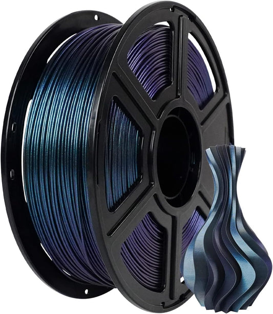 FLASHFORGE PLA Filament 1.75mm +/- 0.02mm Burnt Titanium, Color Changeable 3D Printer Filament 1kg (2.2lbs), Chameleon Changing Colors with Light, Perfectly Hide The Layer Line