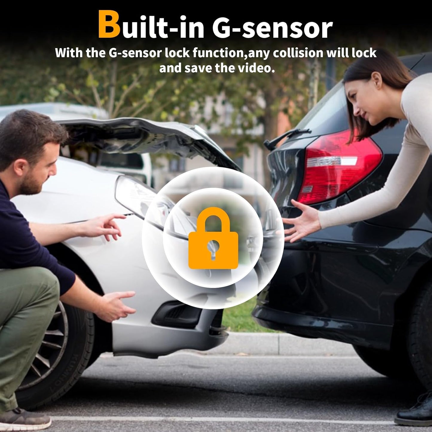 Dash Cam Front and Rear: 4K Dual Channel Dash Cam - 5GHz WiFi, Dash Camera for Cars with 64GB Card, 2.0" IPS Screen, App Control, G-Sensor, Loop Recording, 170° Wide Angle, Night Vision, Parking Mode