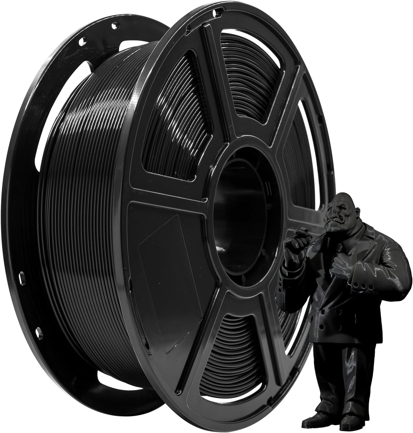 FLASHFORGE PLA Filament 1.75mm, 3D Printer Filament 1kg (2.2lbs) Spool, Dimensional Accuracy +/- 0.02mm, 3D Printing Filament Easy to Use and Fits for Most FDM 3D Printers (Black)