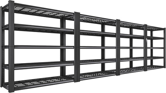 REIBII 3010LBS Storage Shelves 72" H Garage Shelving Heavy Duty Metal Shelving 5 Tier Adjustable Metal Shelves for Storage for Pantry Kitchen Basement 72" H x 35.5" W x 16" D, 4 Pack