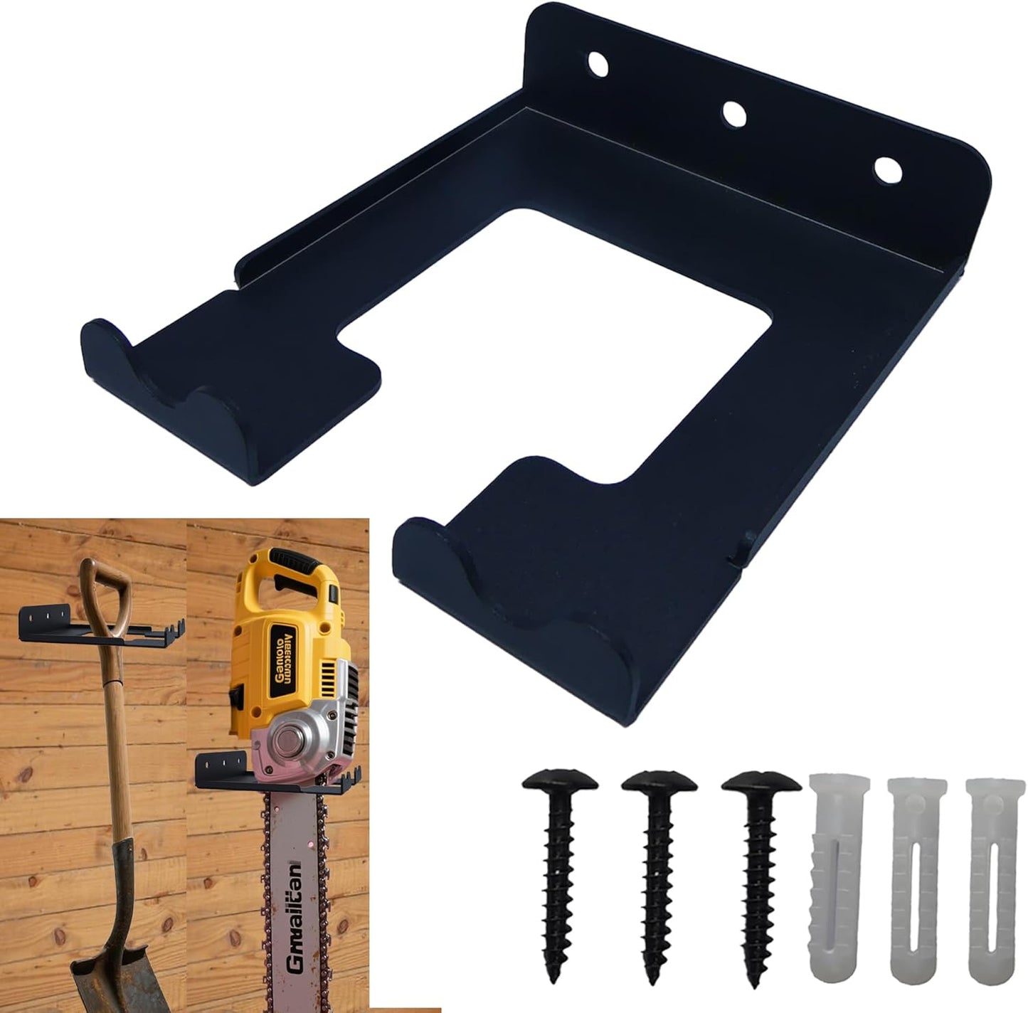 Heavy Duty Chainsaw Wall Mount Holder, Chainsaw Hanger Rack Organizer for Garage, Workshop, Garden (1, Garage Organizer Trimmer Rack)