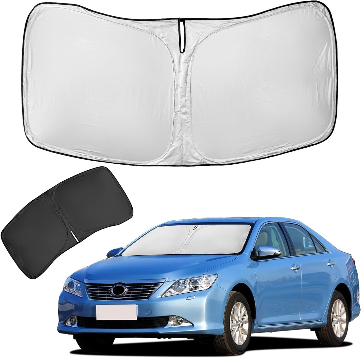 for Toyota Camry Sun Shade Sunshade Windshield Cover - 4 Layers Front Window Shade for Camry 2012-2017 Custom Fit Sun Visor - 240T Retractable Shade Blocks UV Rays Car Accessories