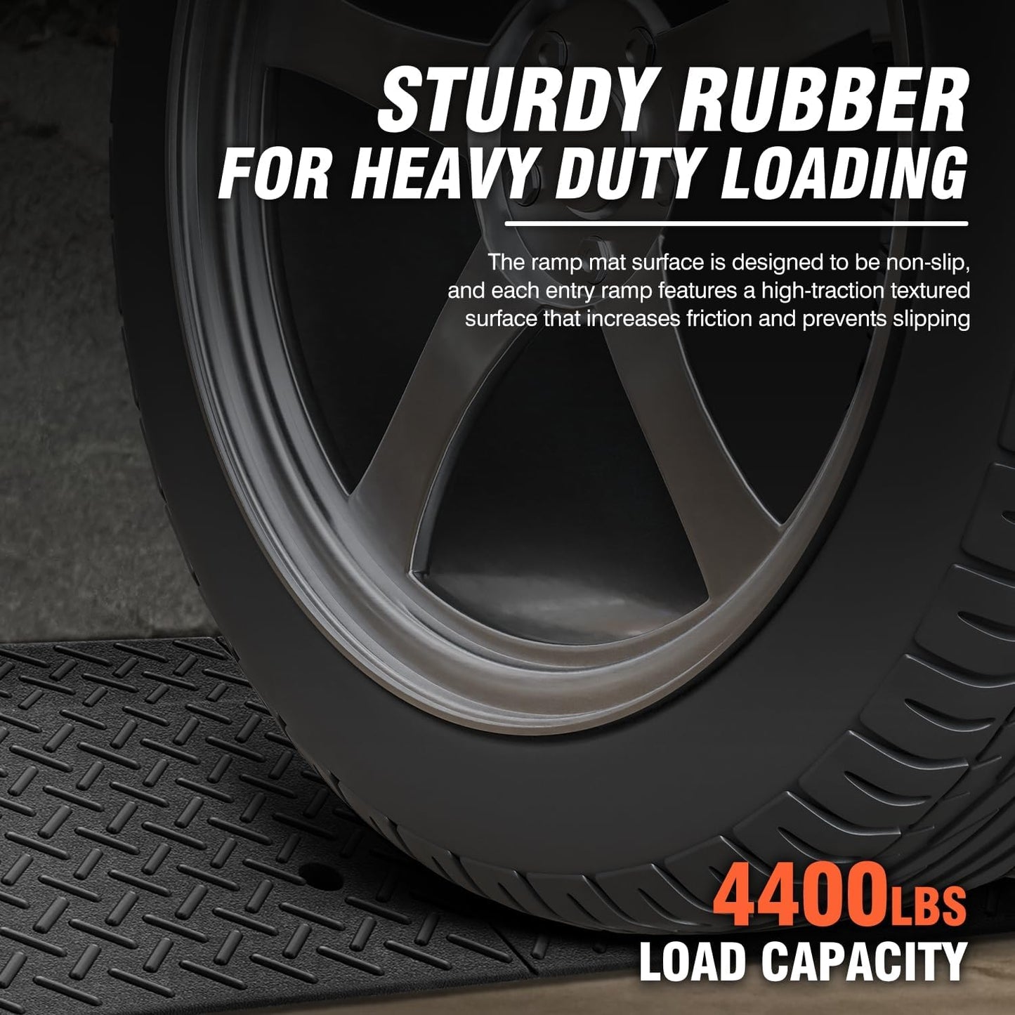 DNA MOTORING 1pcs 5.7" Rise Rubber Curb Ramp Heavy Duty Loading Driveway Ramp Threshold Ramp 38.6 in L x 14.8 in W x 5.7 in H for Loading Dock, Warehouse, Wheelchair, Motorcycles, Cars, TOOLS-00647