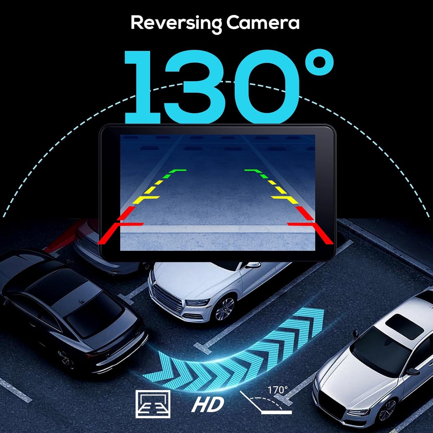 Portable Wireless Apple Carplay Screen for Car,7 Inch Car Stereo Wireless Carplay & Android Auto,1080p Backup Camera Car Audio Receivers GPS Navigation Mirror Link