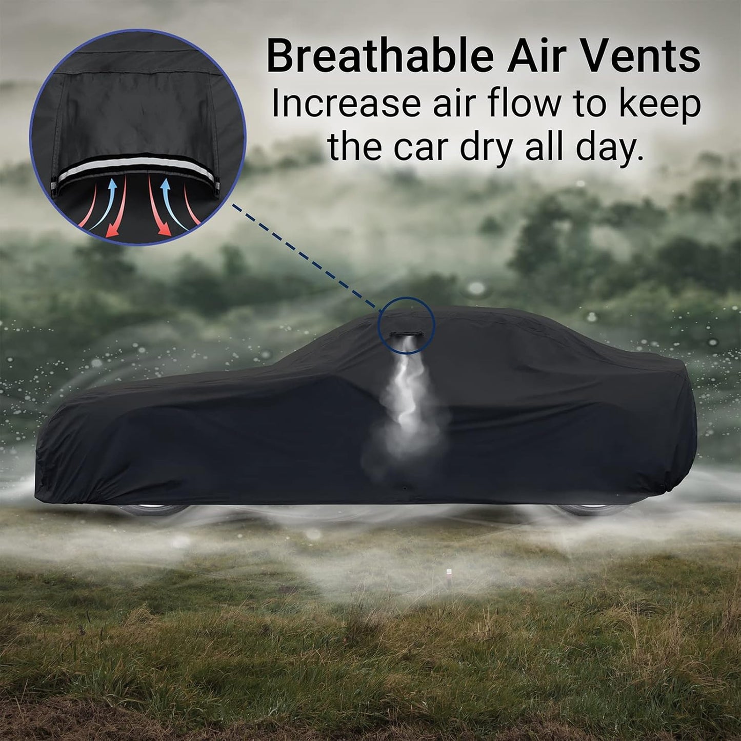 iCarCover Custom Car Cover Compatible with Mustang GT 1979-2004, Waterproof All Weather Rain Snow UV Sun Protector Full Exterior Indoor Outdoor Car Covers, Stripe (Black/Gray)