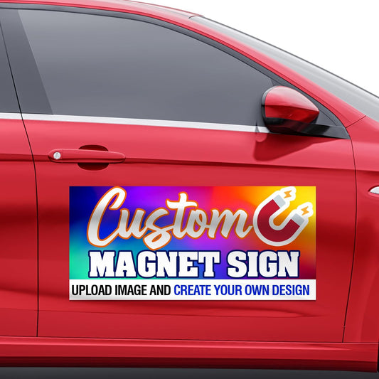 2pc 9x12 Custom Full Color Magnetic Car Signs, Ready in One Day for Business Advertising and Vehicle Promotion, Logo for Your Car Van Truck