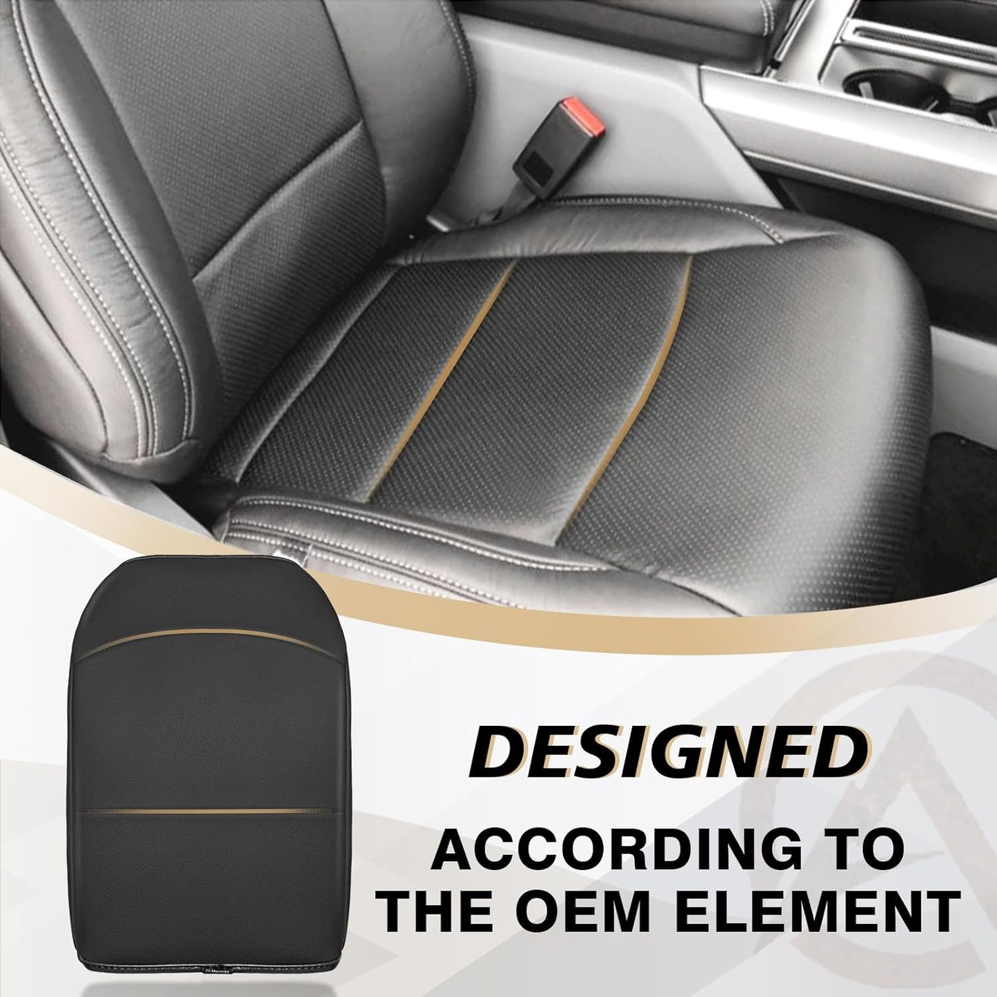 Muslogy Center Console Armrest Cover Compatible with Ford F150 2021-2024 2025 Comfort Armrest Pad Arm Rest Cushion Vegan Leather Protector 1-Inch Extra Thick(Bucket Seat ONLY)