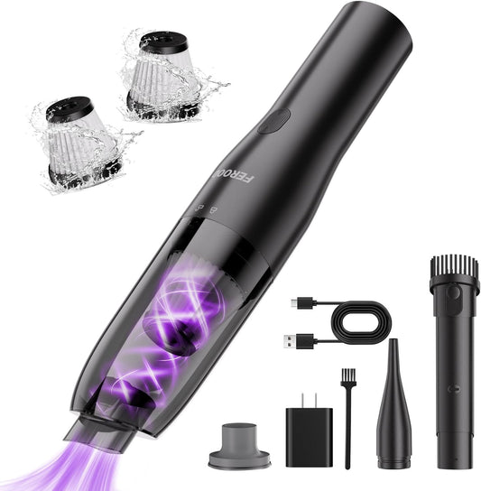 Handheld Vacuum Cordless Cleaner, 0.86 Lb Ultra-Lightweight Mini Car Vacuum Portable Cordless, Mini Vacuum Cleaner with Low Noise Blower, Washable HEPA Filter, Seen on TV - USB Car Charging