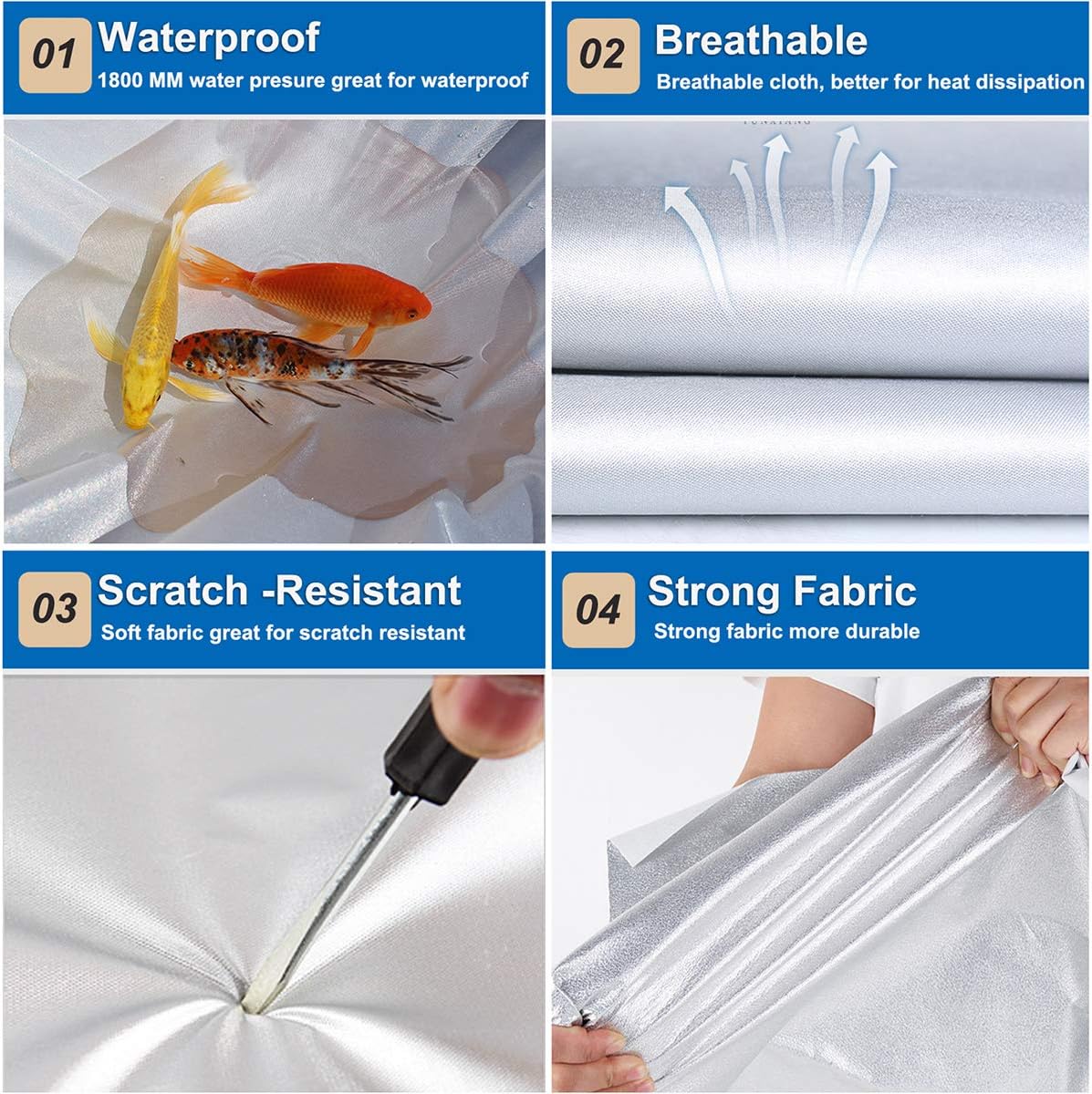 KouKou Oxford SUV Car Cover Custom Fit Tesla Model X from 2015 to 2025, Waterproof All Weather with Zipper Door, Sun Rain Dust Snow Protection. (Ships from US Warehouse, Arrive Within 3-7 Days)