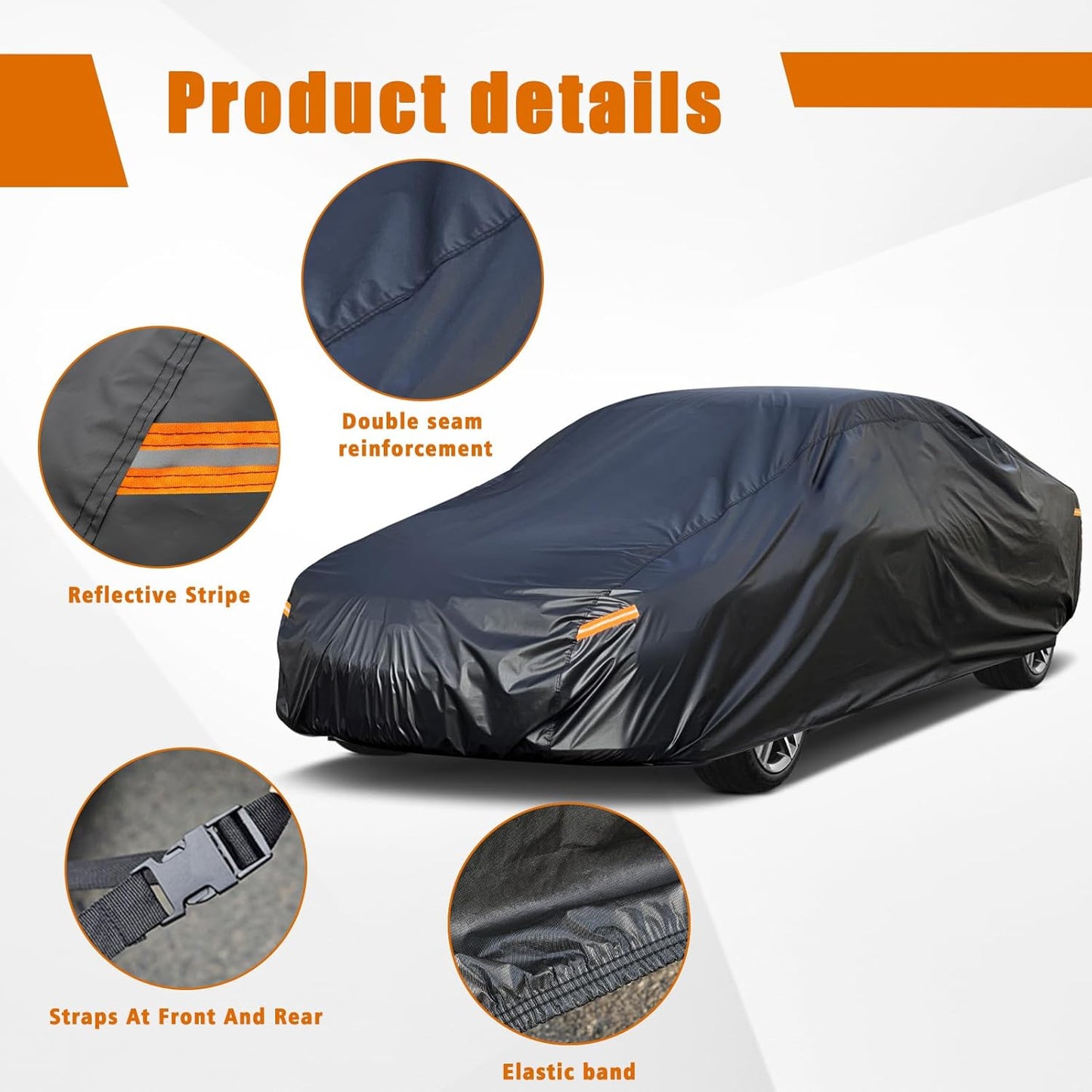 Kayme 7 Layers Car Cover Custom Fit for Nissan 350Z/370Z (2009-2025) Waterproof All Weather for Automobiles,Outdoor Full Cover Rain Sun UV Protection.Black