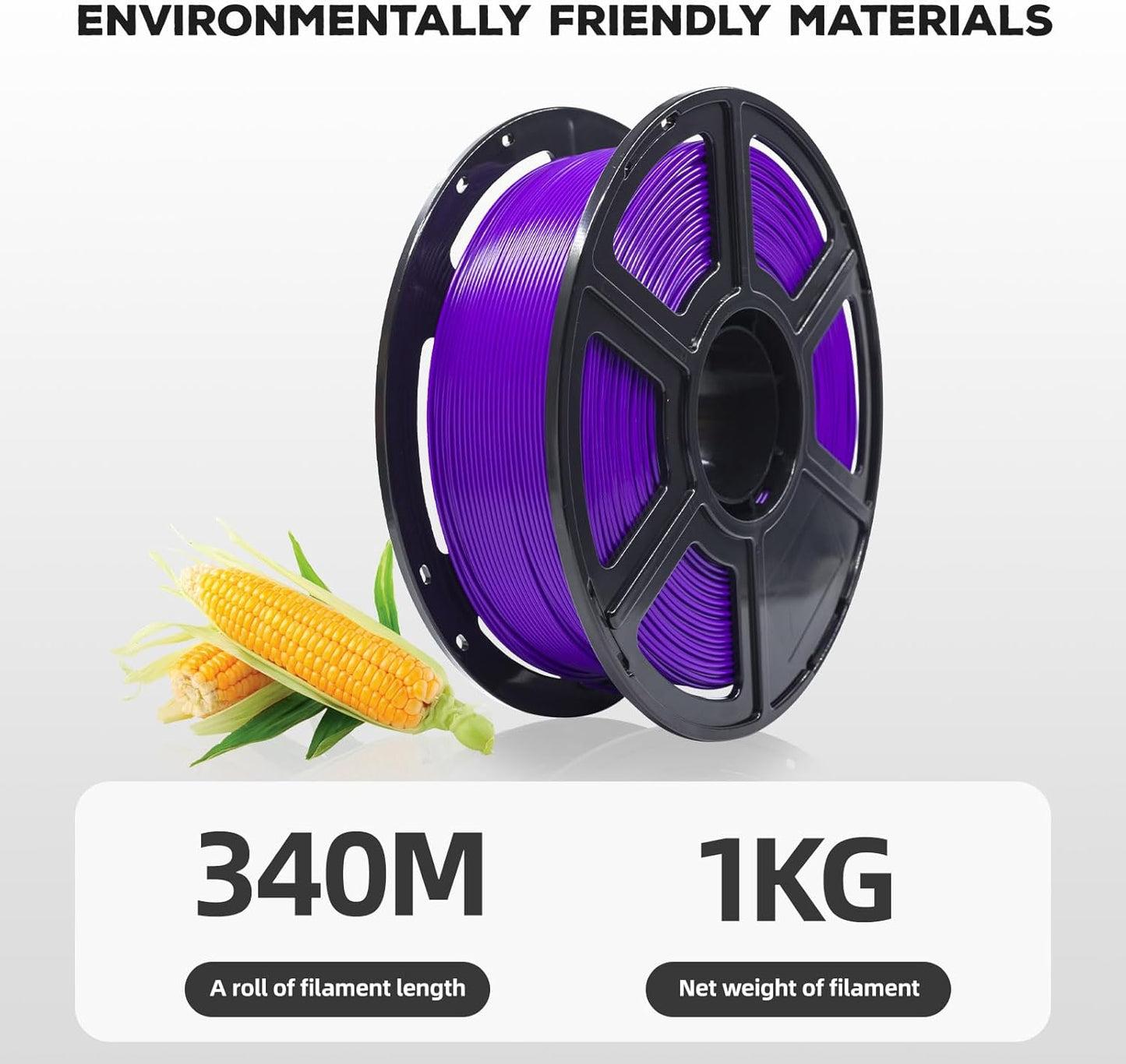 FLASHFORGE PLA Filament 1.75mm, 3D Printer Filament 1kg (2.2lbs) Spool, Dimensional Accuracy +/- 0.02mm, 3D Printing Filament Easy to Use and Fits for Most FDM 3D Printers (Purple)