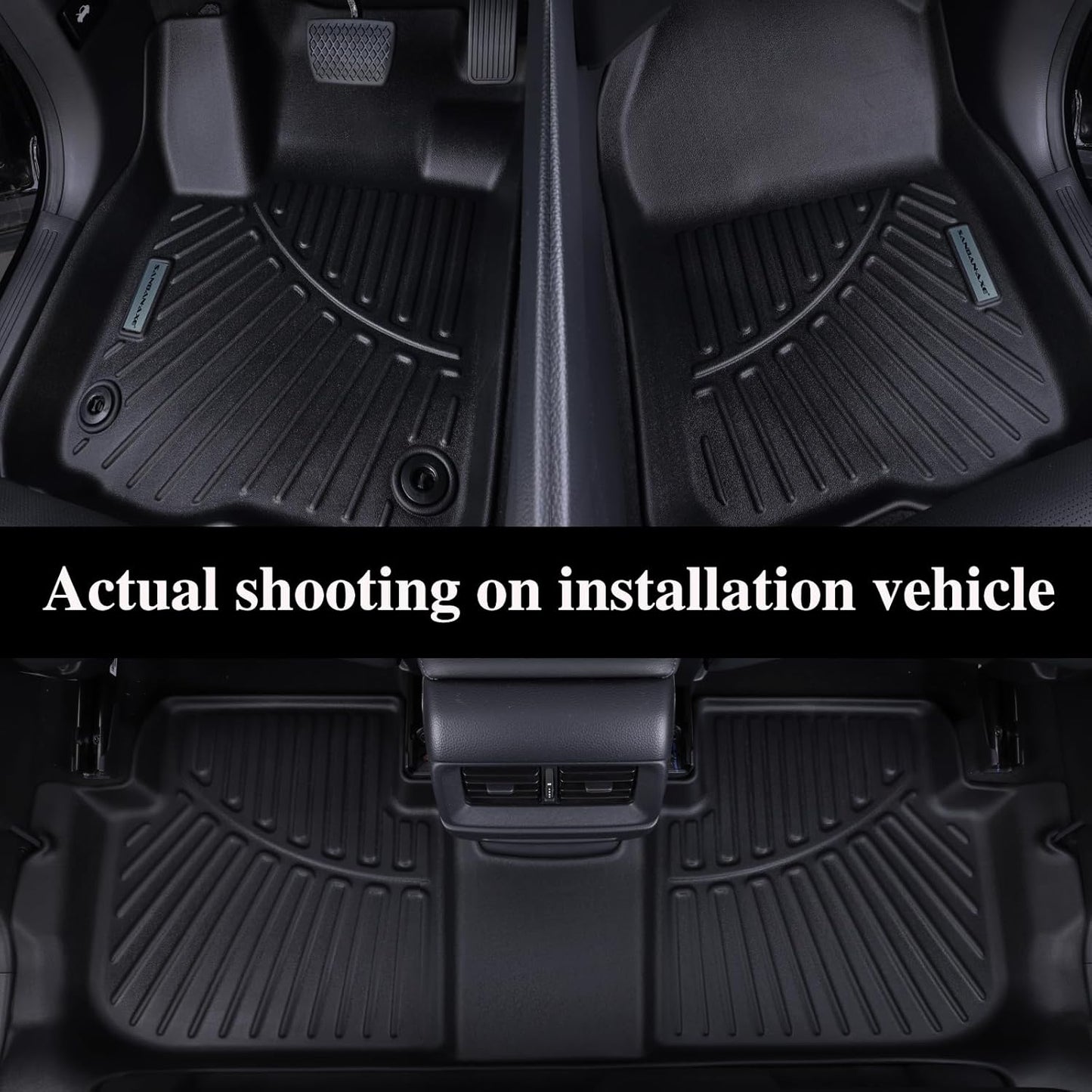 Floor Mats for 2025 Nissan Armada 8 Seats with Trunk mat TPE All Weather Protection 3 Rows Car Floor Liners & Cargo Liners with Velcro Backrest