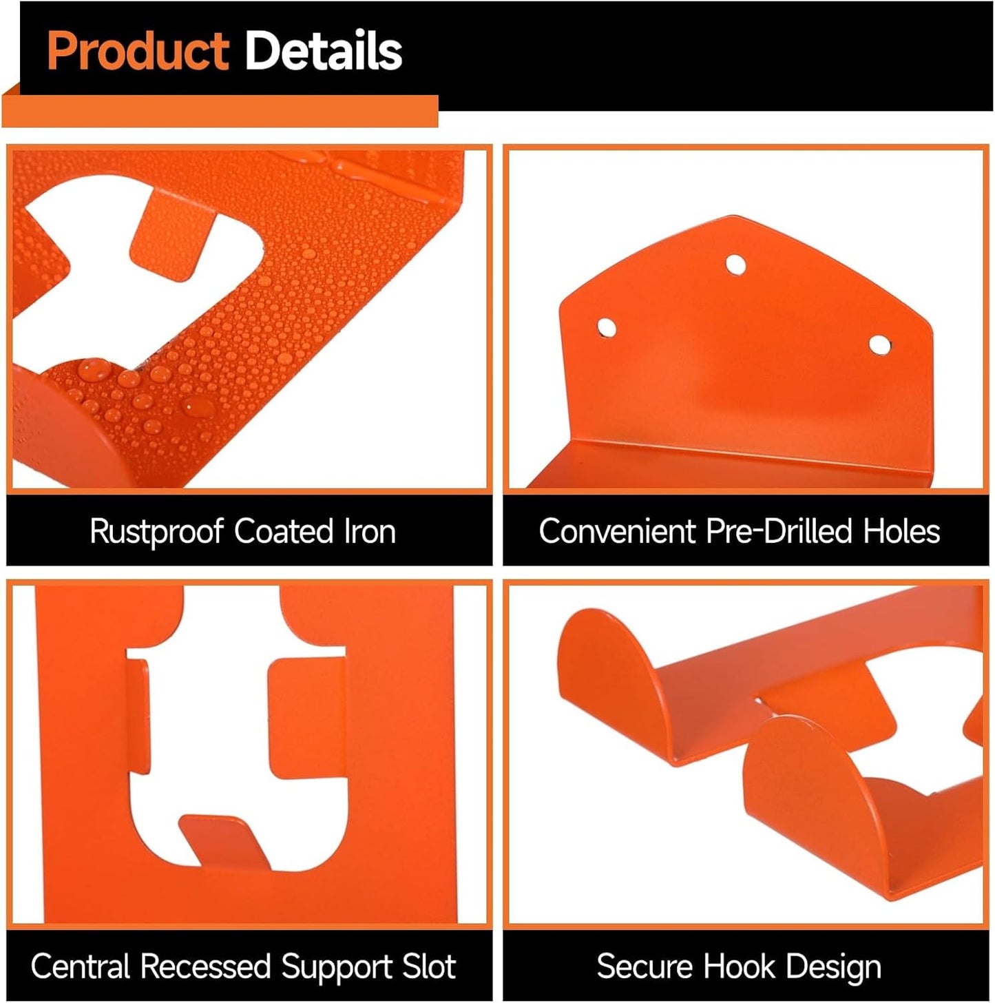 Homaisson 2 PCS Grass Trimmer Wall Rack, Heavy-Duty Hedge Trimmer Wall Mounted Hanger, Garage Weed Eater Hanger, Garden Tool Organizer