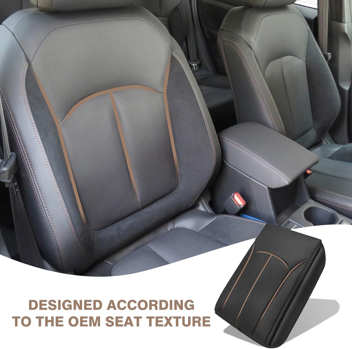 Muslogy Center Console Cover 1-Inch Extra Thick Armrest Pad Compatible with 2025 Subaru Forester Accessories Arm Rest Cushion Padding Anti-Scratch Middle Console Leather Armrest Lid Protector