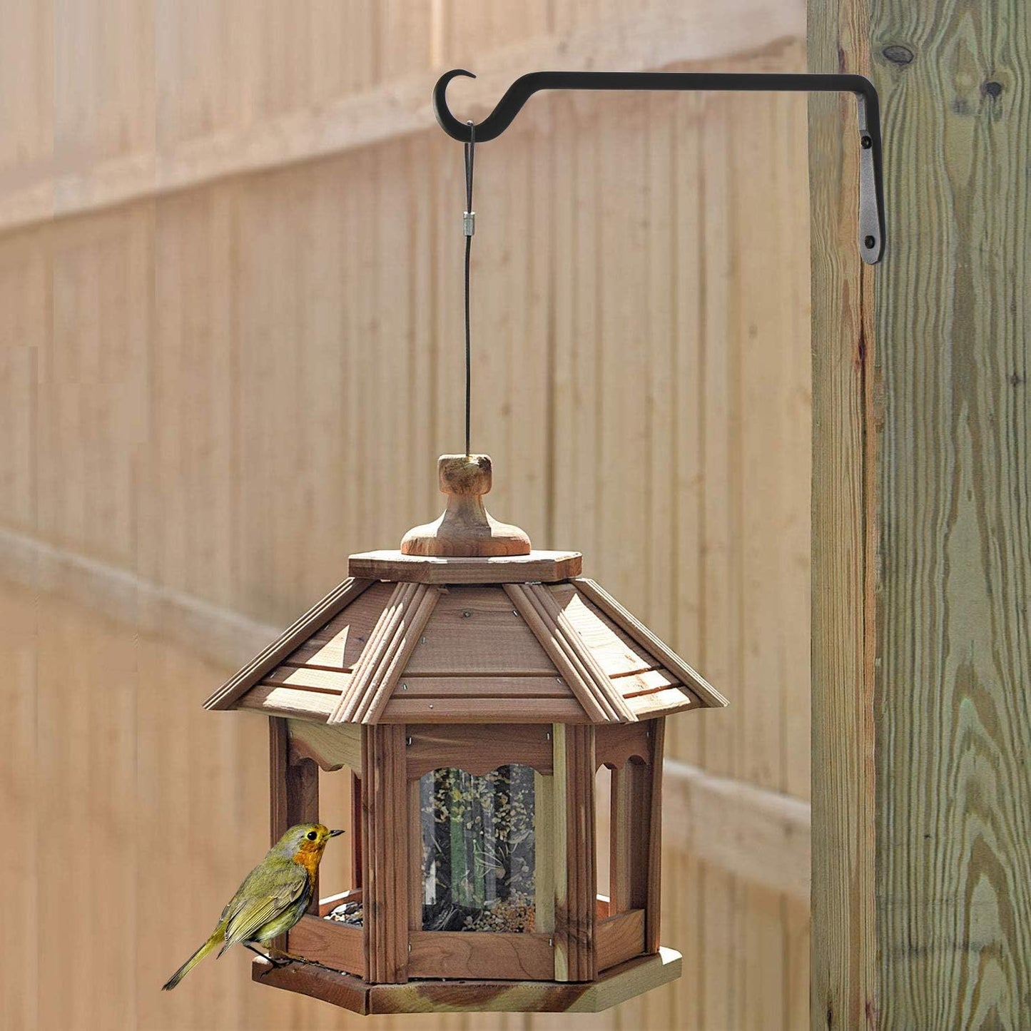 12" Plant Hangers 8-Pack - Heavy Duty Rust-Resistant Steel Hooks for Bird Feeders, Indoor/Outdoor Plants & Wall Decor, Black