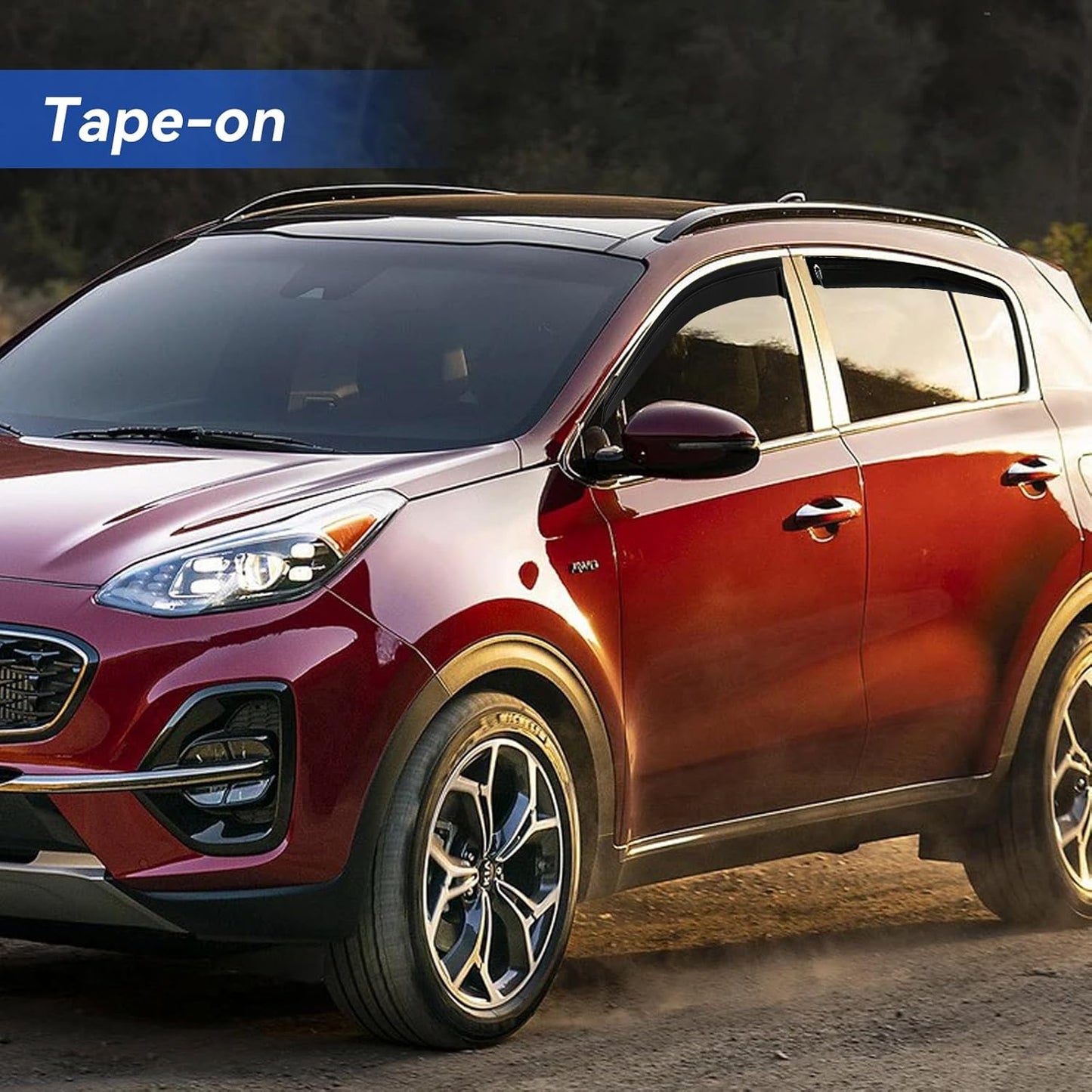 Window Visors Rain Guards for 2017 2018 2019 2020 2021 2022 Kia Sportage, Out-Channel Window Vent Wind Deflectors Visors Shades for 17-22 Sportage