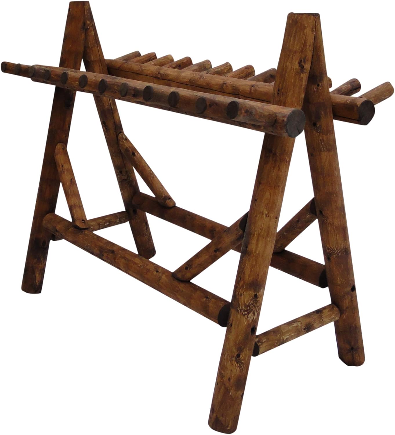 22-Place Freestanding Ski Log Racks, Pole Ski Holders, Garage Racks for Organization, Pole Stands, Snowboard Rack Garage, Snow Skis Sports Storage - Canyon Brown