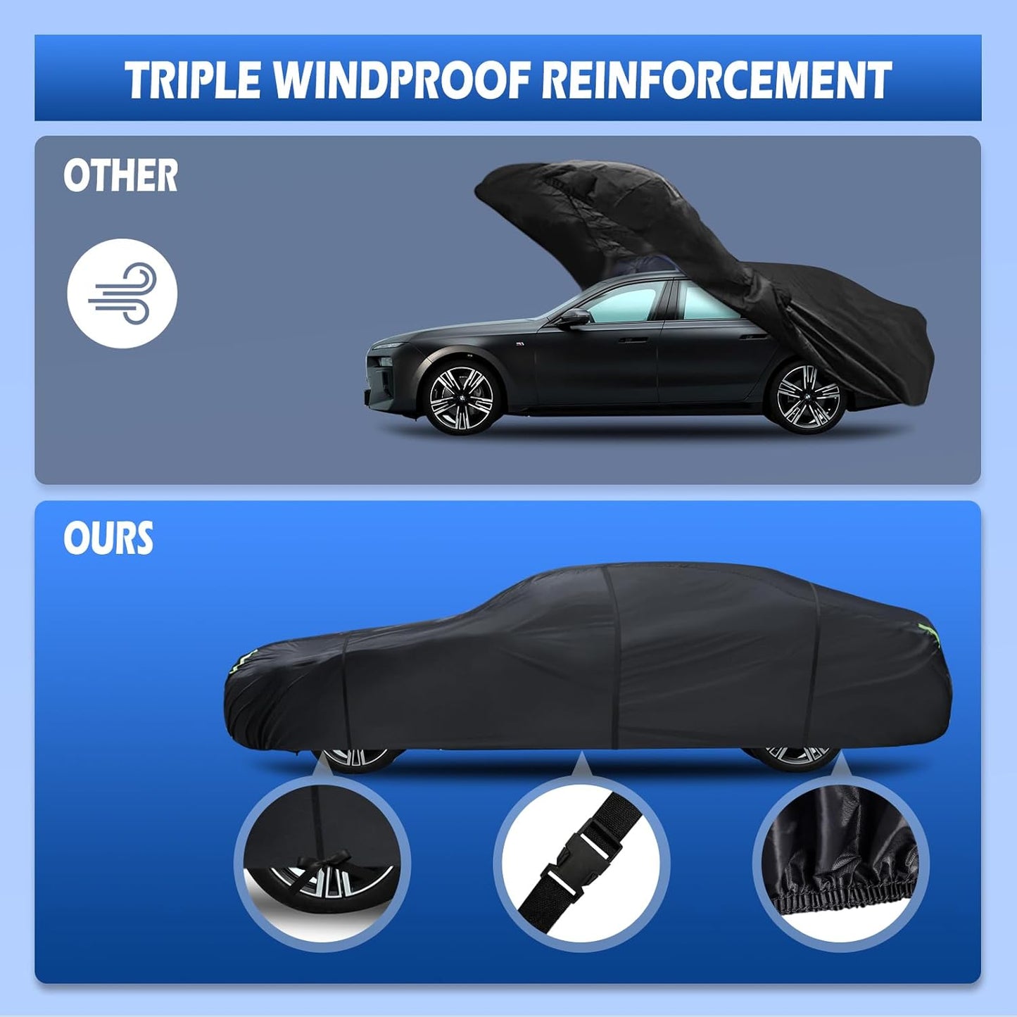 Migaven 6 Layers Car Cover Custom Fit for Honda CRV 1997-2023, Toyota RAV4 1996-2023, Waterproof Full Exterior Cover Rain Sun Protection with Door Zipper