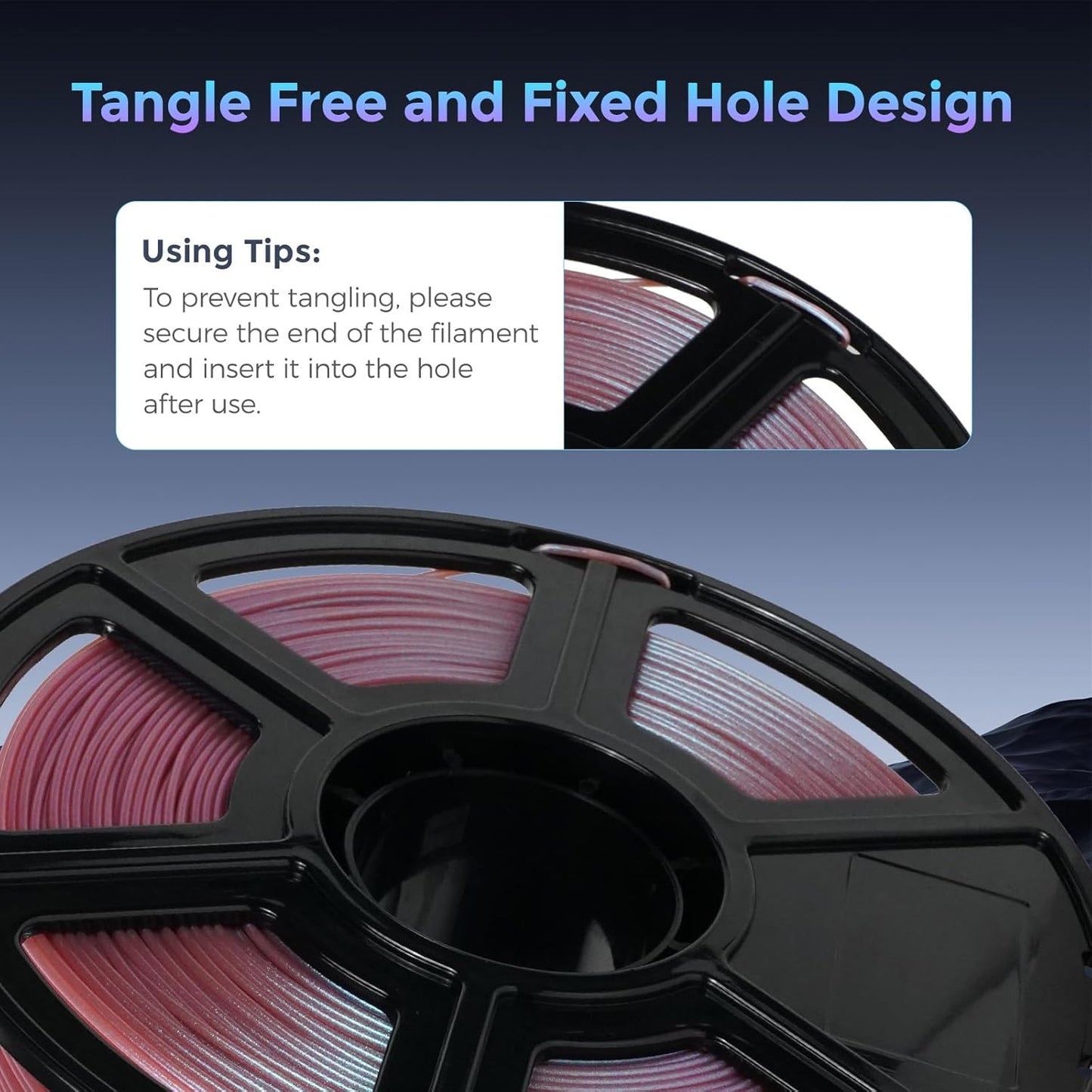 FLASHFORGE PLA Filament 1.75mm +/- 0.02mm Rose Quartz, Color Changeable 3D Printer Filament 1kg (2.2lbs), Chameleon 3D Printing Filament Changing Colors with Light, Perfectly Hide The Layer Line