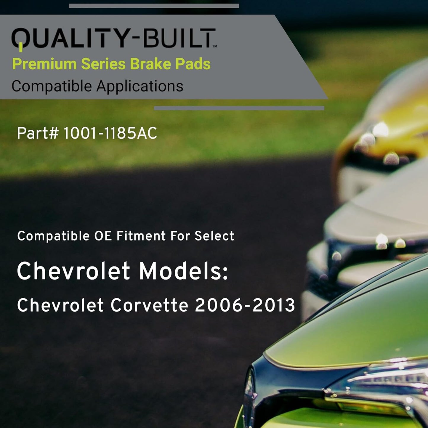 Premium Ceramic Rear Brake Pads (1001-1185AC) Compatible with Chevrolet Corvette 2006-2013