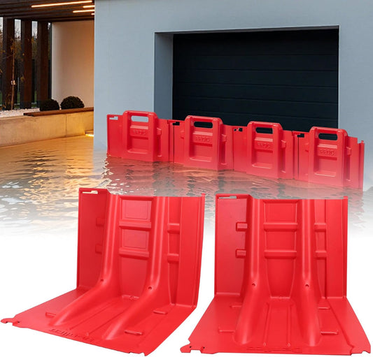 Flood Prevention Barrier, ABS L-Type Baffle Water Barrier Reusable, Door Flood Barriers for Home, Removable Combined for Garage Doors, Warehouses, Basements and School (13pcs)