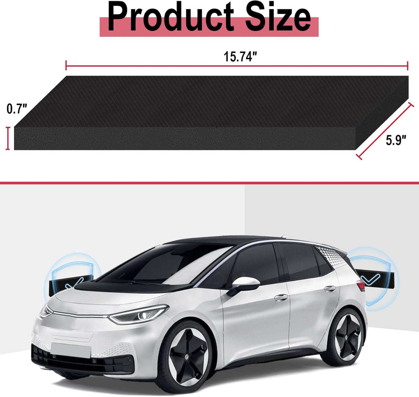 Garage Wall Protector for Car Doors, Garage Wall Bumper, Waterproof Garage Anti-Collision Strip, 15.74" x 5.9" x 0.7" Self Adhesive EVA Foam for Collision Protection (2 Pack)