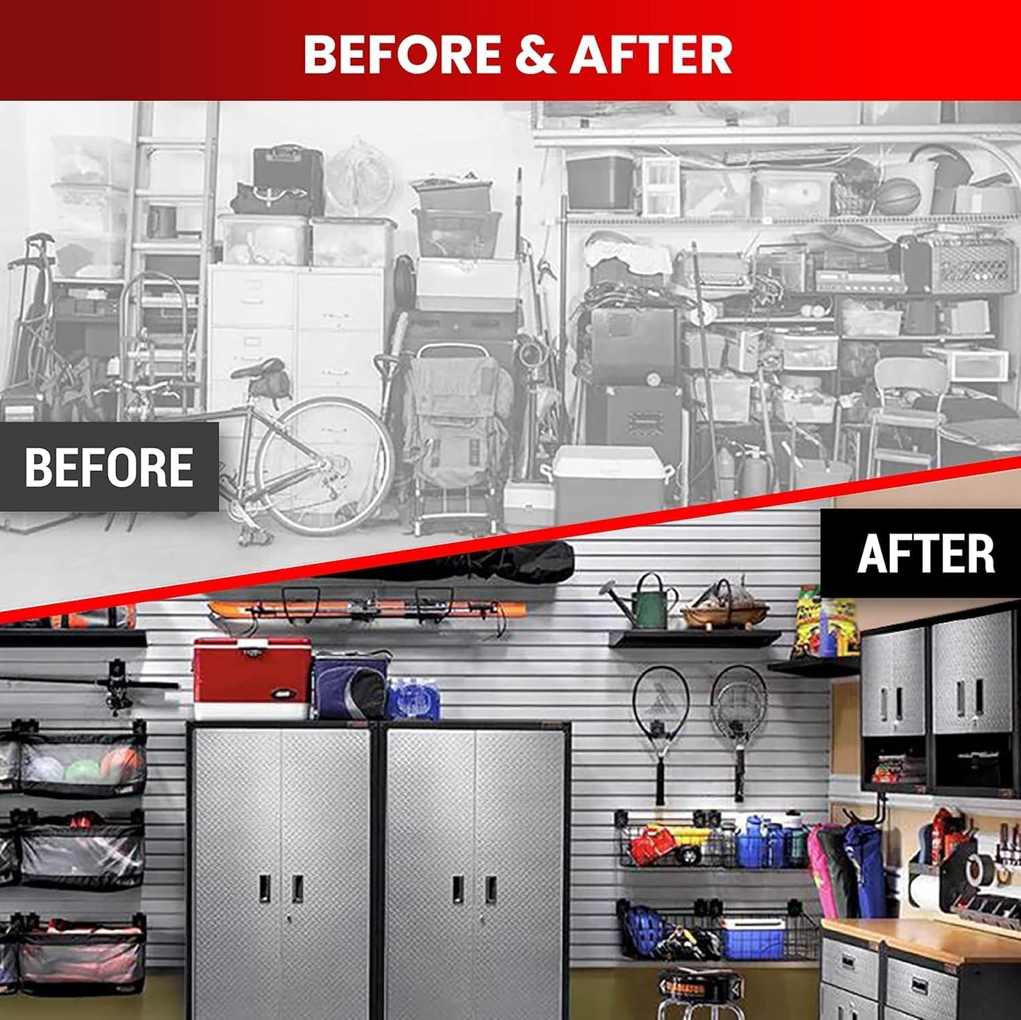 DLDIRECT Slatwall Panel Garage Wall Organizer: Heavy Duty Mounted PVC Rack, Interlocking Slat Paneling for Garage Storage, Slat Wall Board, Shelves System - 3 Color Samples