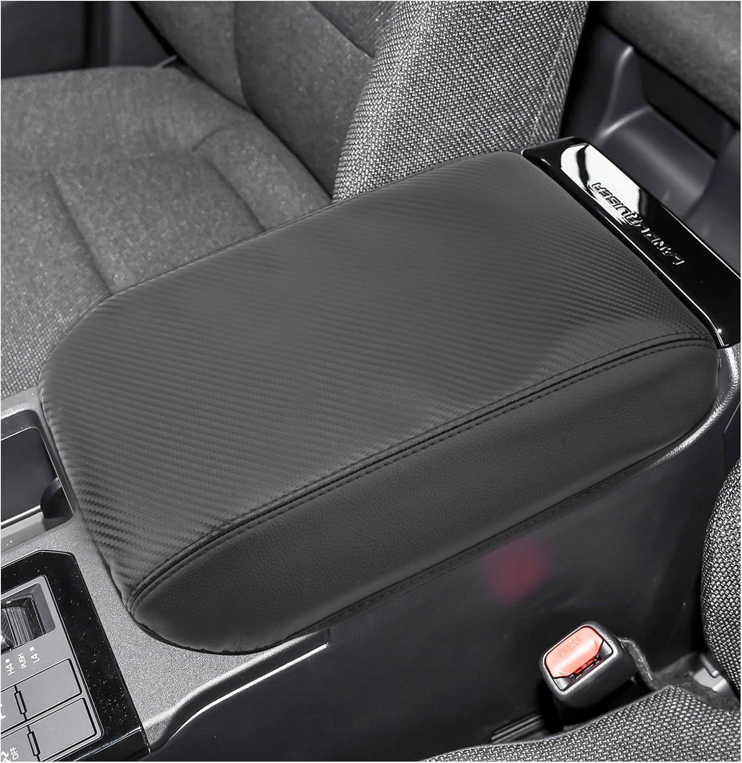 SXCY for 2024 2025 Land Cruiser Armrest Cover for Toyota Land Cruiser 2025 Center Console Cover 2024 2025 Land Cruiser Center Console Cover for 2025 Land Cruiser (Black Carbon Fiber (Thin))