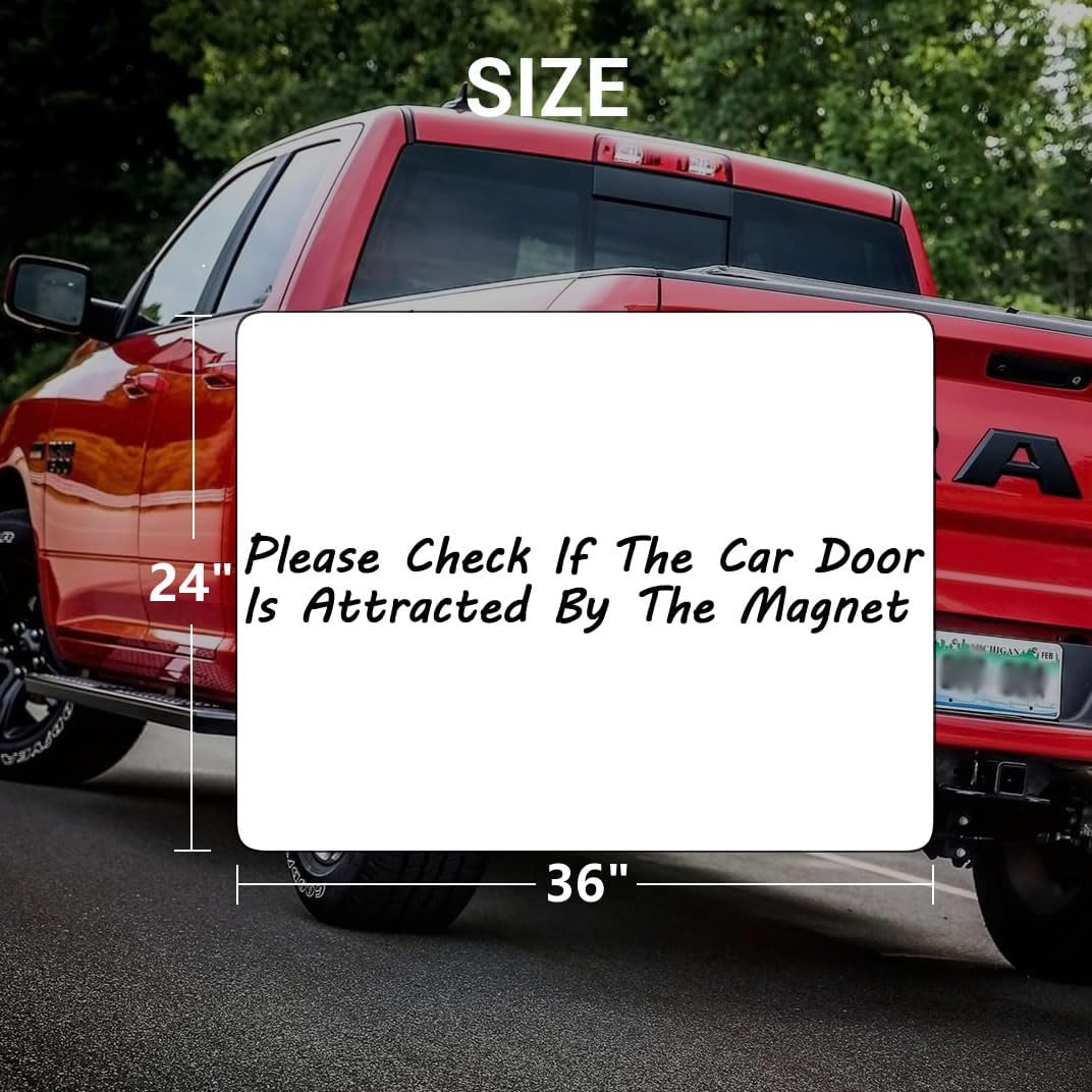 2 Pack Blank Car Door Magnet Sticker, Rounded Corners Magnetic Vehicle Sign, Perfect Magnet for Truck to DIY Advertise Business and Cover Company Logo, Personalized Magnet Decal, 24x36 inch White