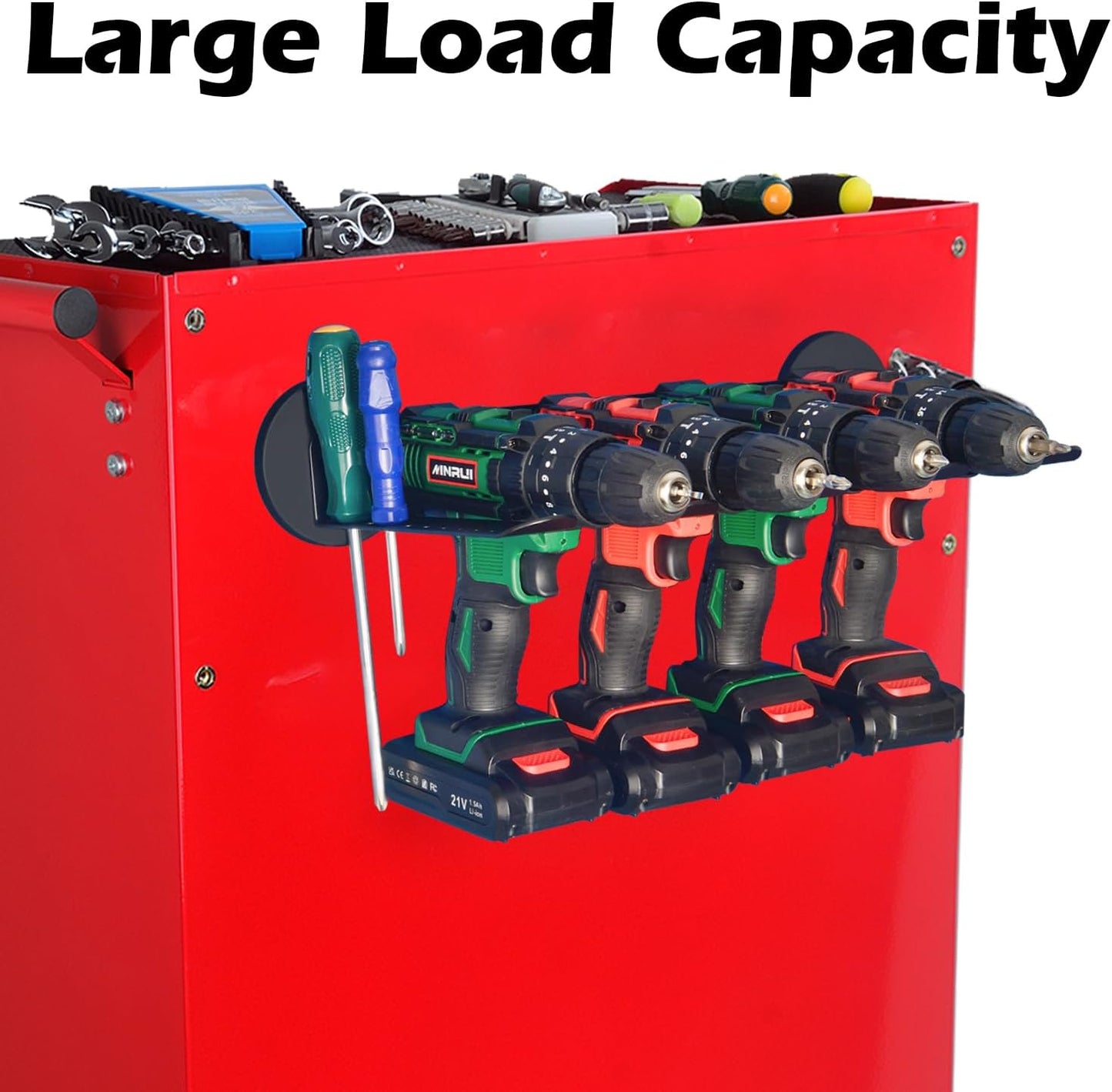 MUTUACTOR Power Tool Organizers and Storage Drill Tools Holder Magnetic Mount,Heavy Duty Magnetic Tool Holder,Utility Storage Rack for Garage,Warehouse,Clearance,Hand Tools,Workshop,Shed