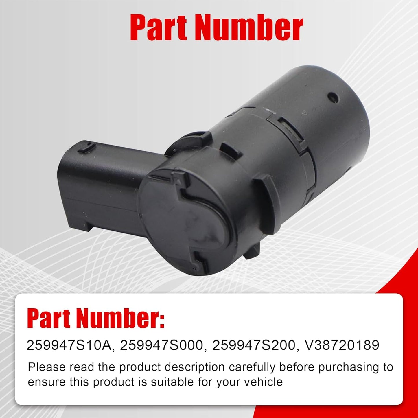 FZJDSD 4Pcs Car Bumper Reverse Parking Assist Sensor Compatible with Nissan Titan Armada 2005-2011 259947S000 259947S10A 259947S200 V38720189 Reverse Backup Parking Assist Sensor