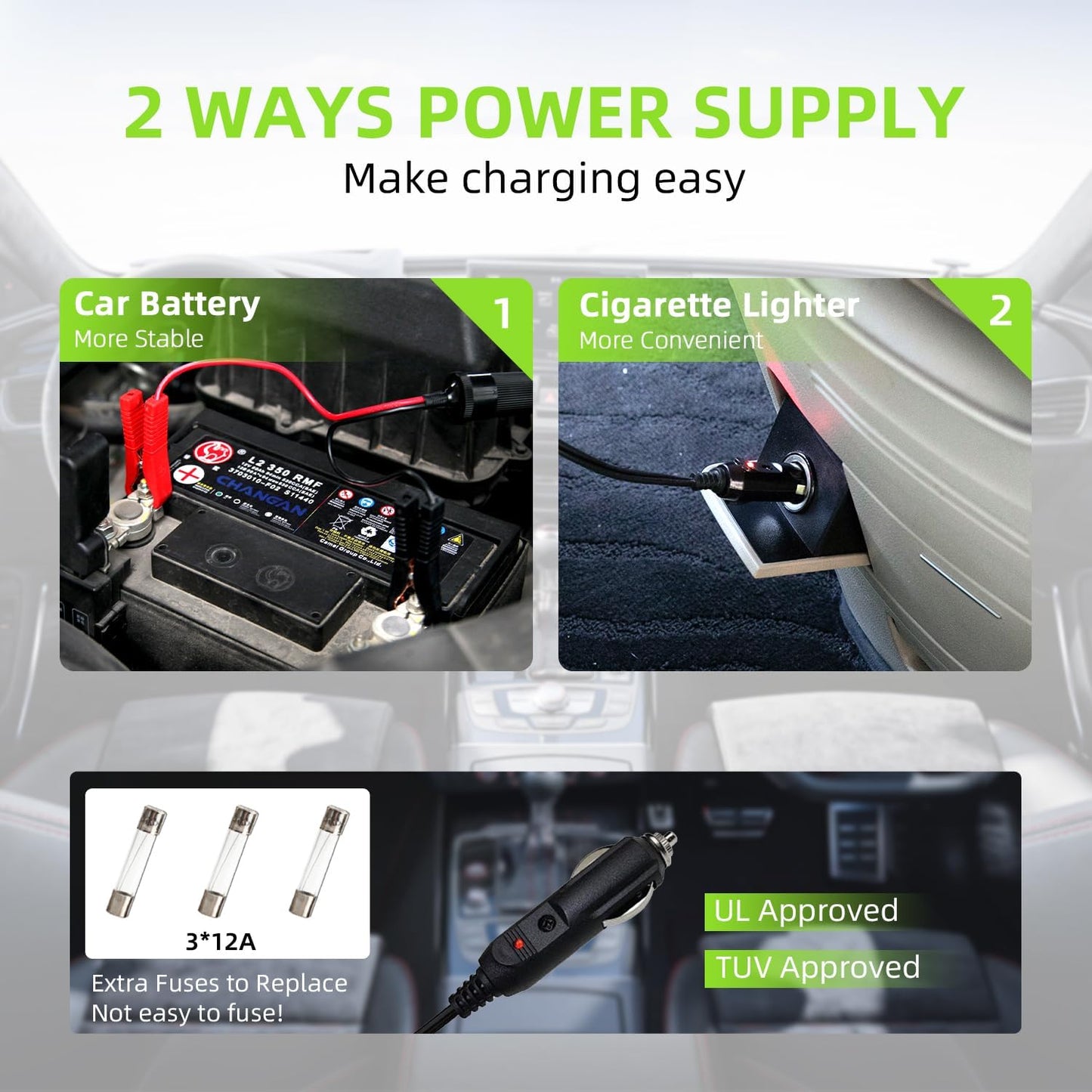 EFFIROSO Electric Car Jack Kit 5 Ton 12V Hydraulic Floor Jack with Impact Wrench Tire Inflator Pump for Vehicle Emergency Repair Kit 11023lbs (Black and Green)