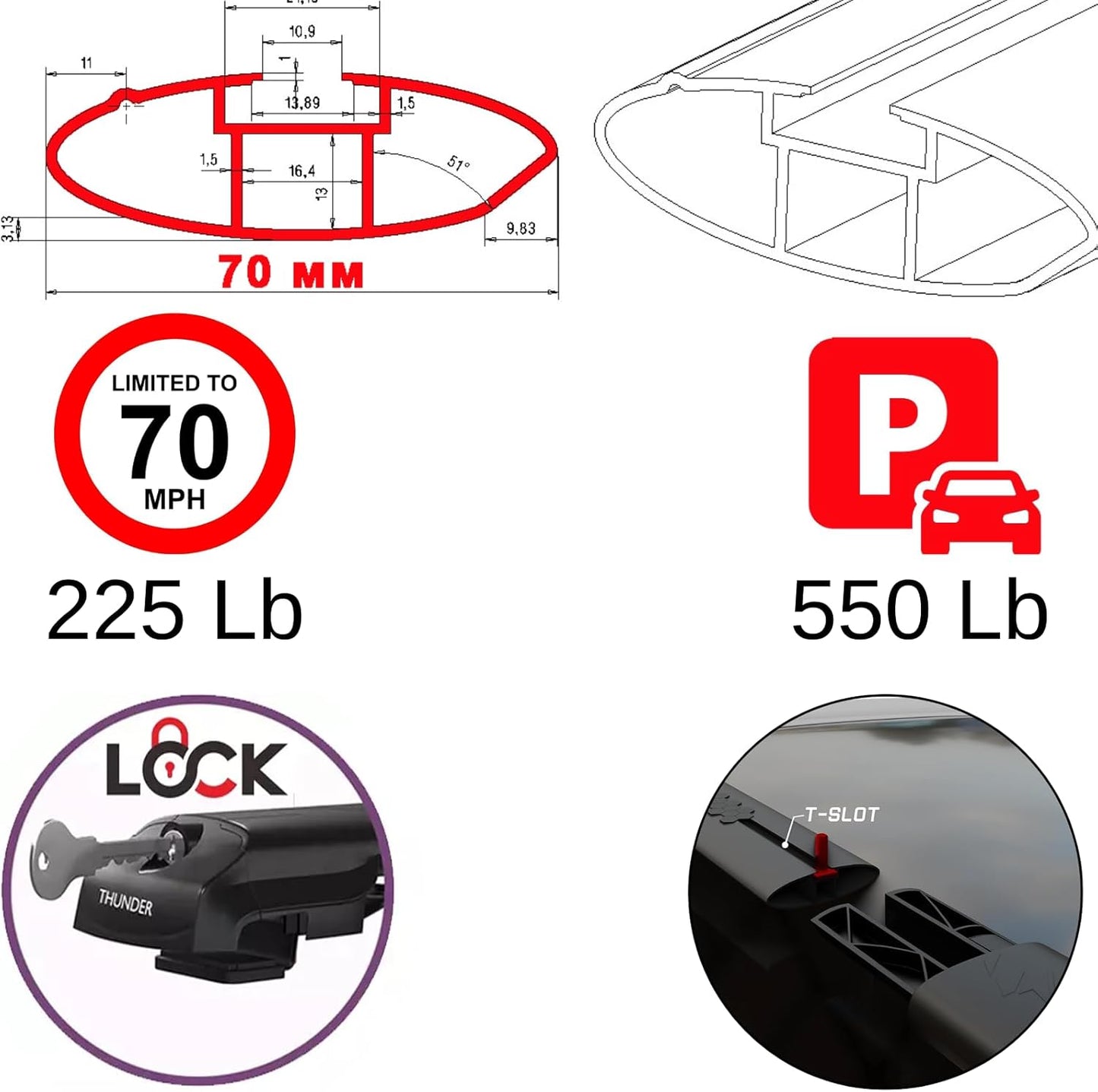 for Subaru XV Crosstrek 2013 2026 Roof Rack Cross Bars | Lockable Aluminum Luggage Carrier | Anti-Theft Design with Key | Fits with Raised Side Rails | Base Premium Sport Limited Wilderness (Gray)