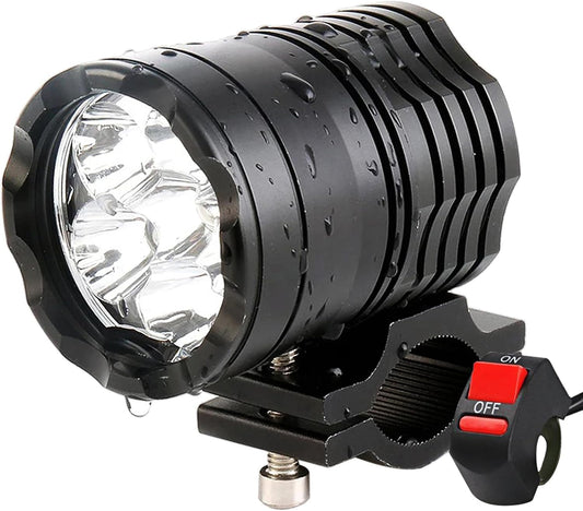 Motorcycle Driving Light 12-60V 40W 3600LM LED Fog Light for ATV UTV Bike Car Truck Boat Forklift Waterproof LED Spotlight with 6 Light Beads High Low Strobe Beam Switch Universal (Black 1)