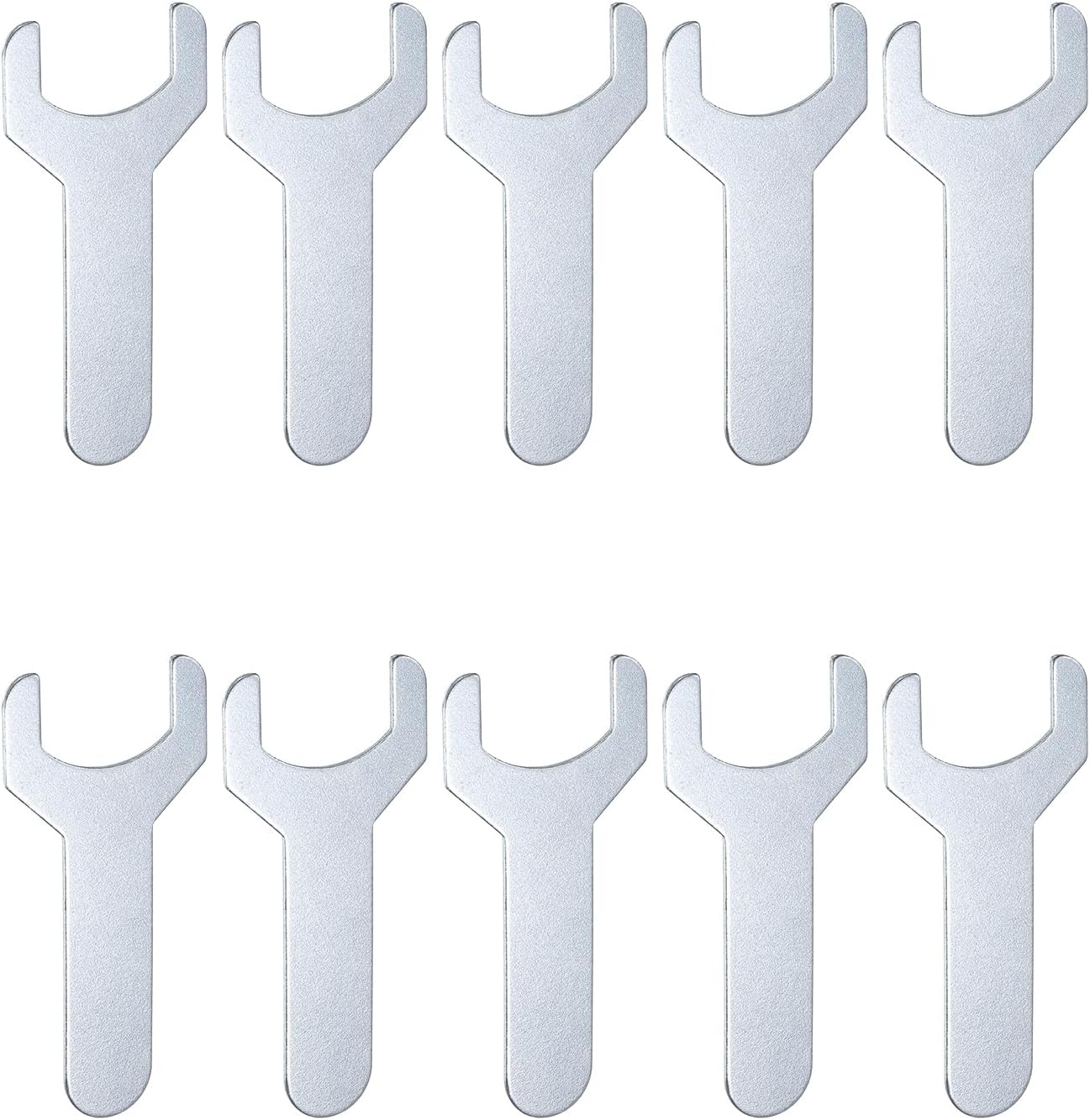 HARFINGTON 10pcs Small Wrench 22x70x1.5mm Metric U-Shaped Single Open Ended Spanner Super Thin Flat Head Galvanizing Wrench for Automotive Repair Furniture Assembly