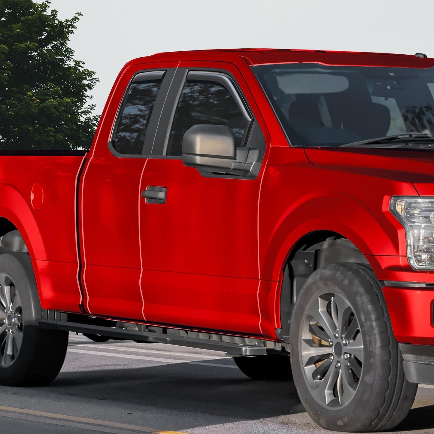 Voron Glass in-Channel Extra Durable Rain Guards for Ford F150 2015-2020 SuperCab, Window Deflectors, Vent Window Visors, 4 Pieces - 230095