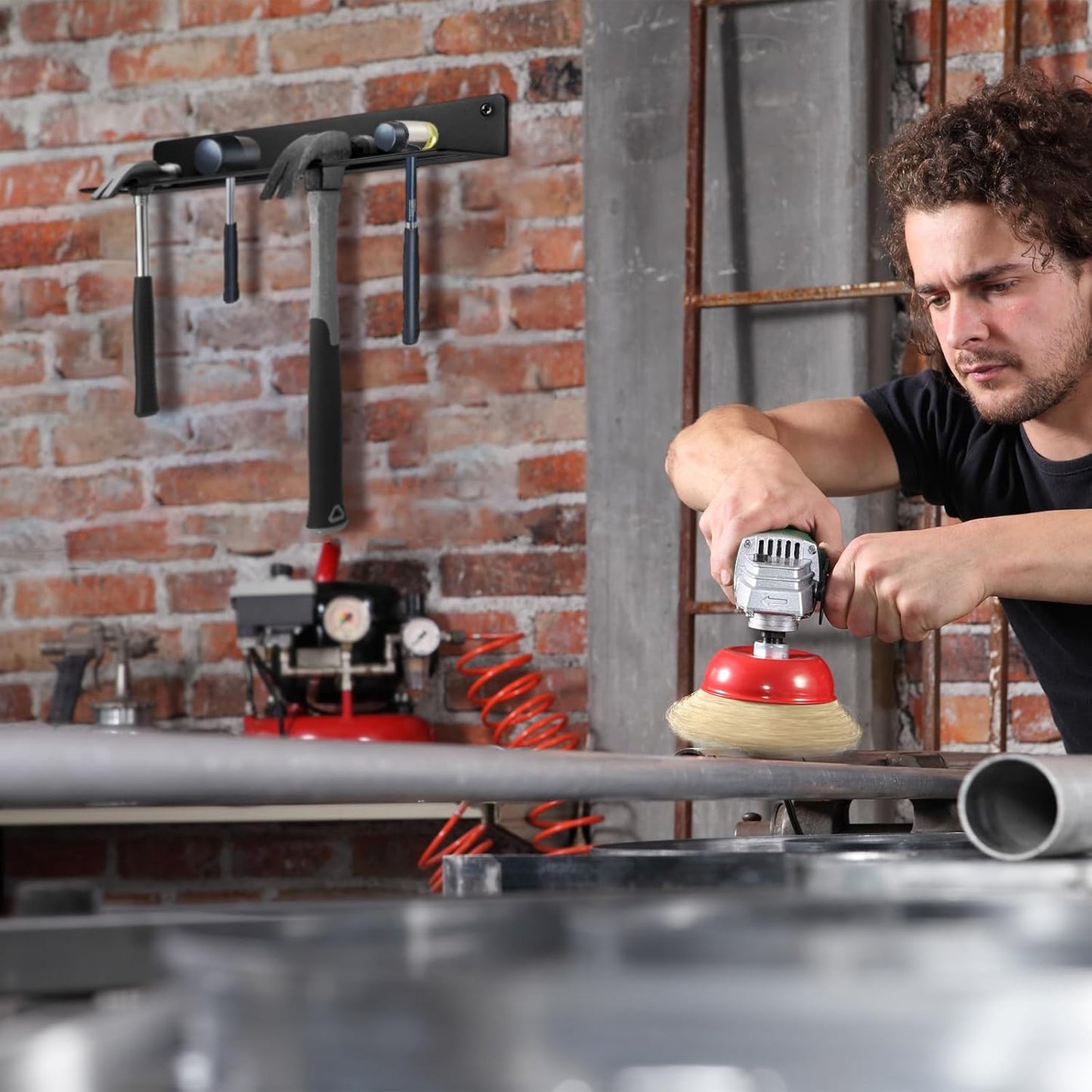 2 Pcs Metal Wall Mounted Hammer Rack Hand Tools Storage Screwdriver Organizer for Garage Workshop