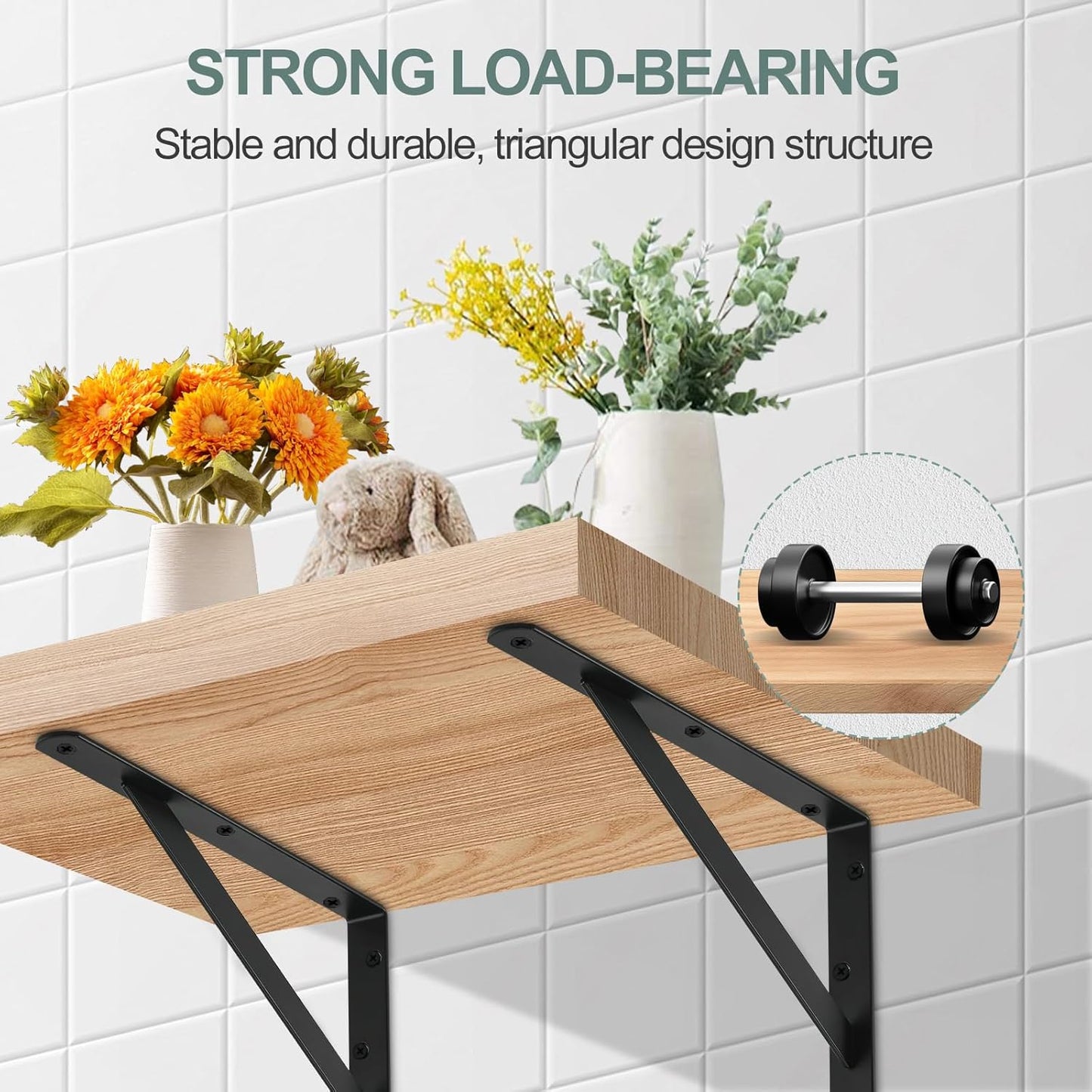 20 Pack L11 x H 8" Black Heavy Duty Shelf Brackets with Screws Metal Shelf Brackets Shelf Support Angle Brackets for Shelves L Brackets Heavy Duty Floating Shelf