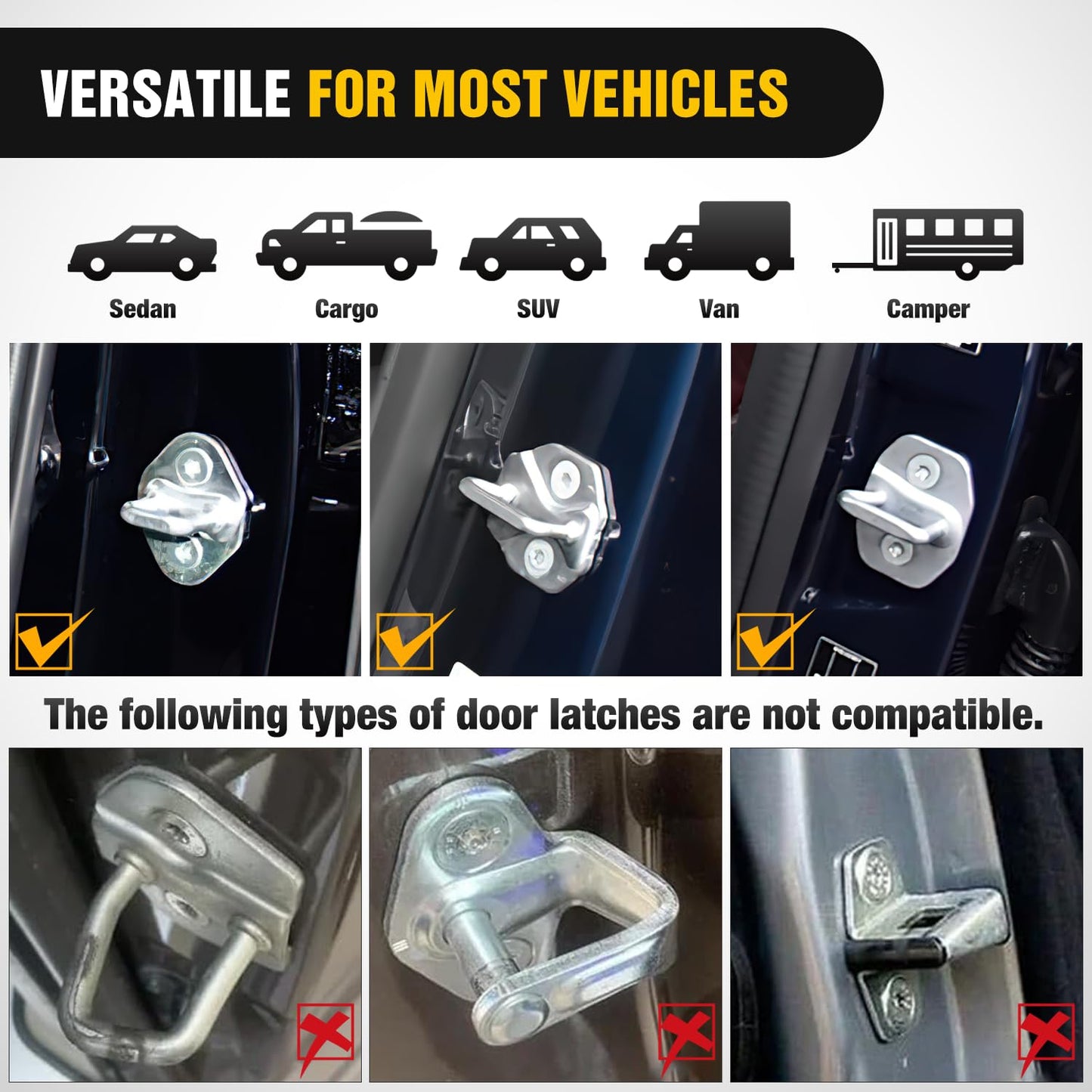 Nilight Car Door Step for Roof Access Universal Car Step Hook for Roof SUV Trucks Folding Aluminum Alloy Vehicle Door Latch Step Pedal with Glass Breaker Safety Hammer, Max Load 400lbs, 2 Pack Black