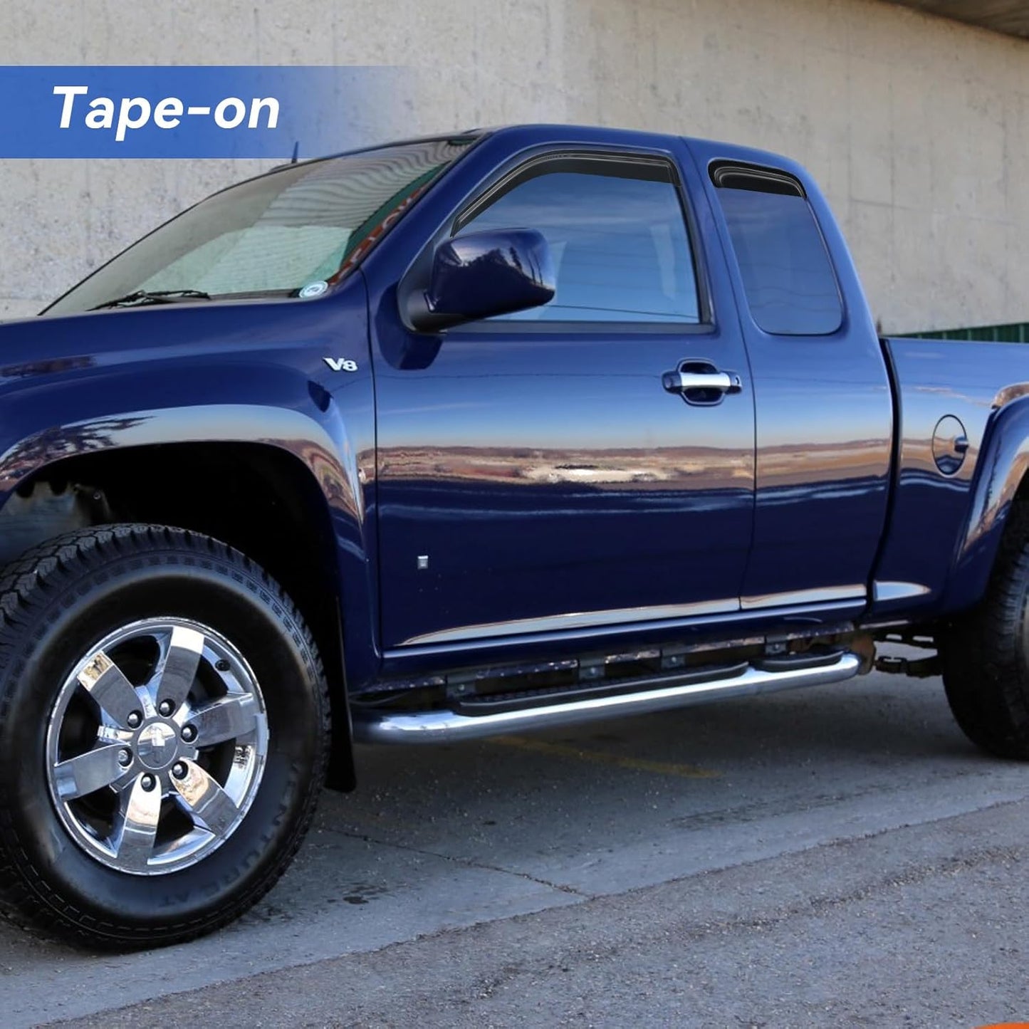 Window Visors Rain Guards Shield for 2004-2012 Chevy Colorado/GMC Canyon Extended Cab, Out-Channel Window Vent Wind Deflectors Visors Shades for 04 05 06 07 08 09 10 11 12 Colorado/Canyon