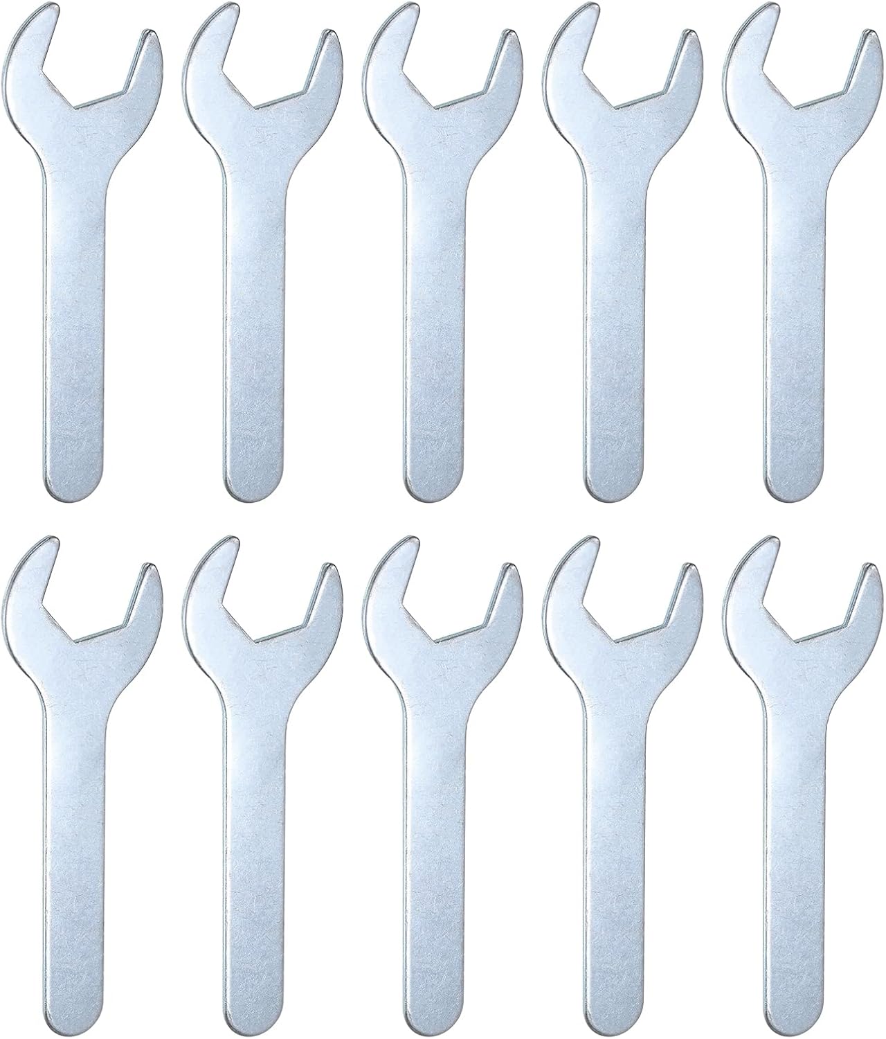 HARFINGTON 10pcs Small Wrench Open End Wrench 23x126x2.8mm Metric U-Shaped Single Open Ended Spanner Super Thin Small Flat Head Galvanizing Wrench for Automotive Repair Furniture Assembly