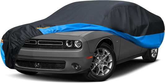 Car Cover Waterproof All Weather Outdoor Windproof Dustproof UV Protection Fit Coupe Buick Lesabre,Cadillac de Ville/Eldorado,Chevrolet El Camino/Impala,Dodge Charger etc.