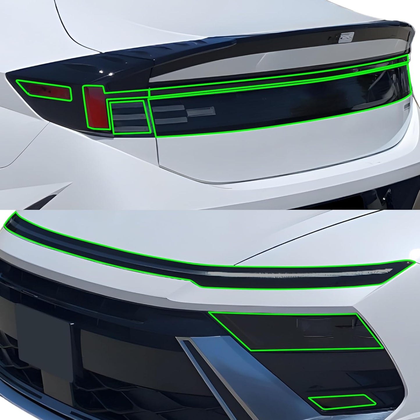 BOGAR TECH DESIGNS Precut for Hyundai Sonata 2024-2025 Full Headlight Taillight Tint Kit, Light Smoke